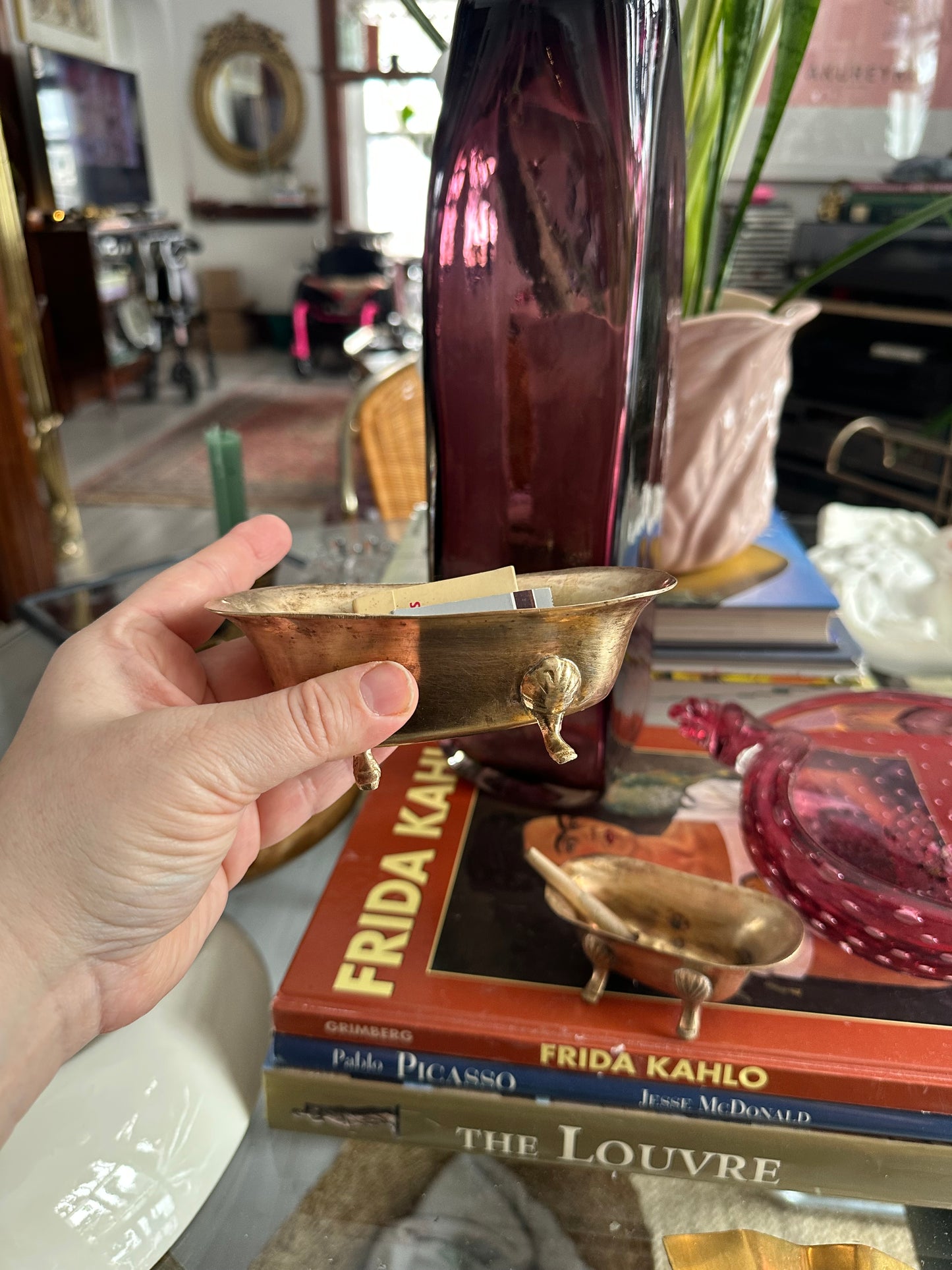 Vintage Brass Bath Tub Sculptures