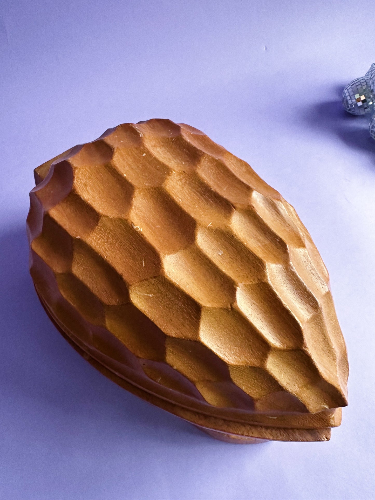 Vintage Carved Walnut Nut Cracker Bowl Set With Tools Mid Century 9½" X 6"