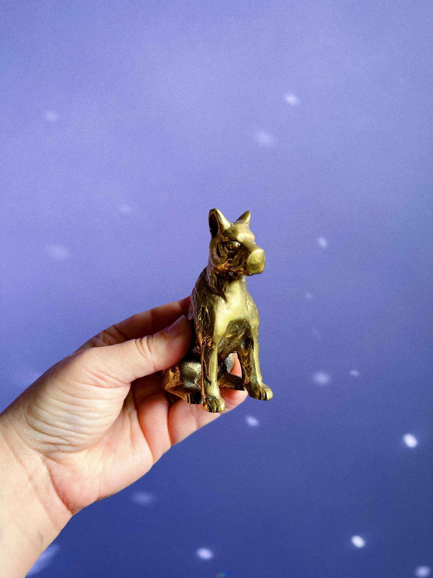 Vintage Solid Brass Dog Sculpture