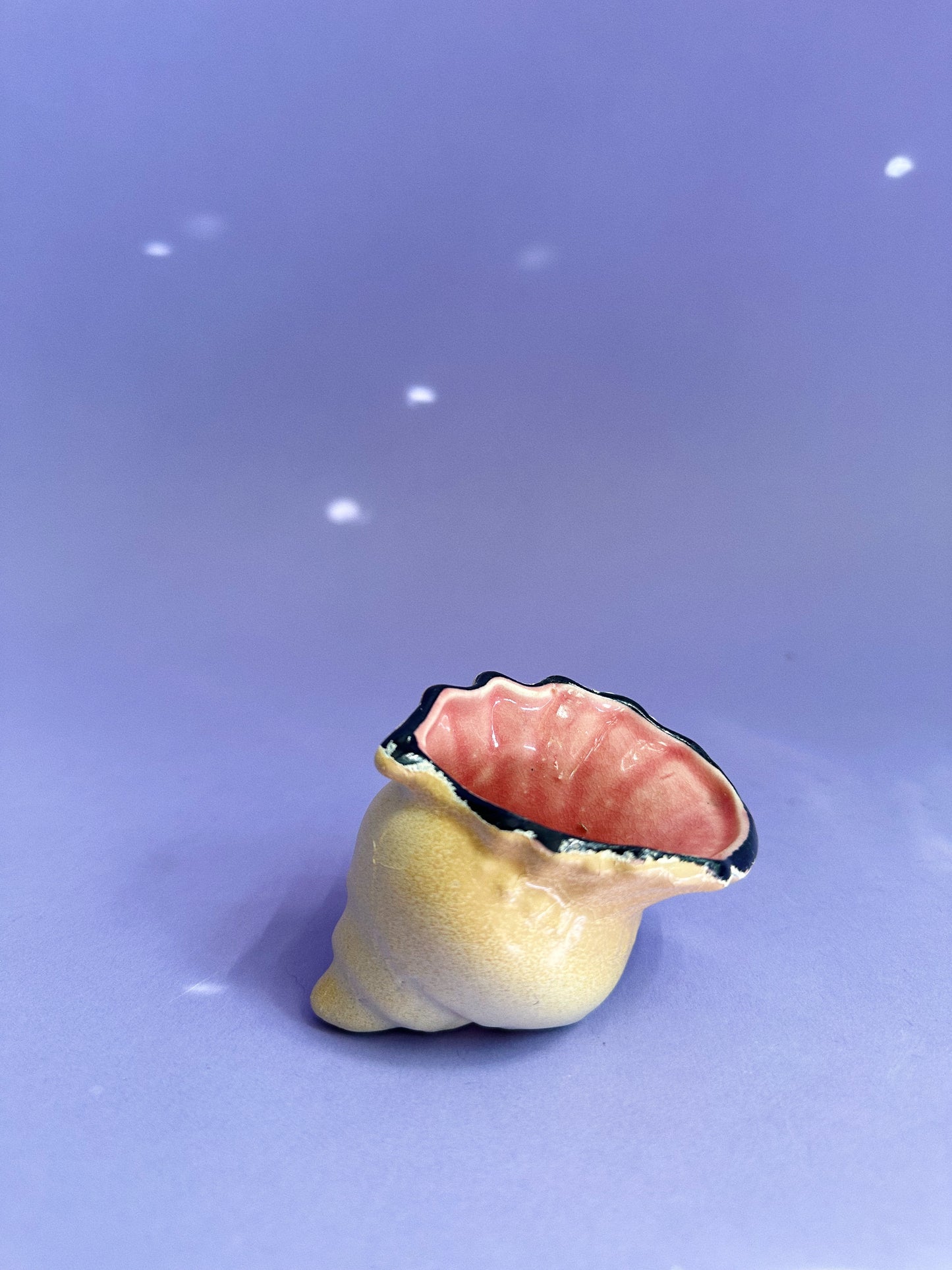 Vintage Ceramic Small Seashell Ring Dish