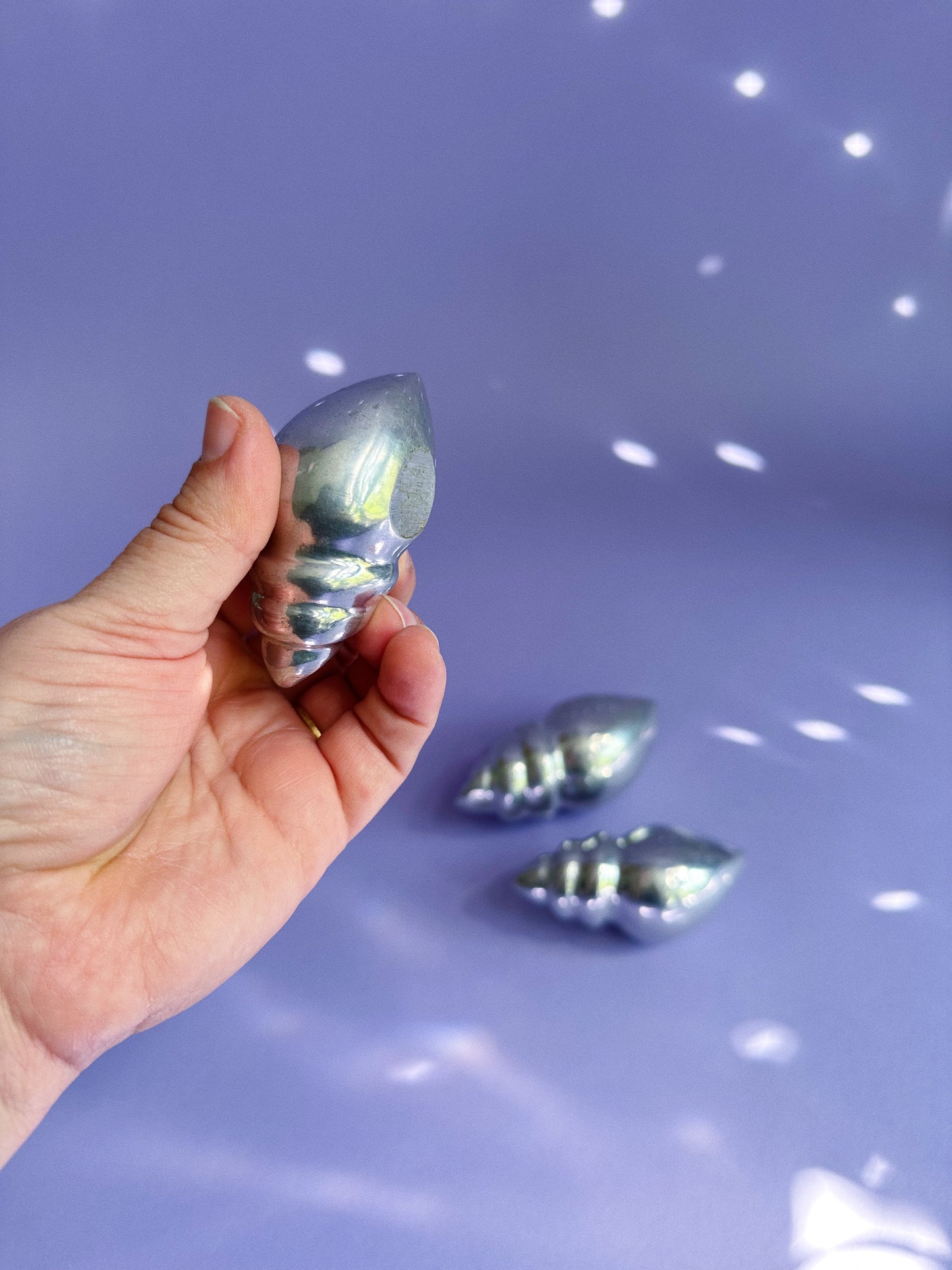 Set of 3 Vintage Aluminum Sea Shell Paper Weights
