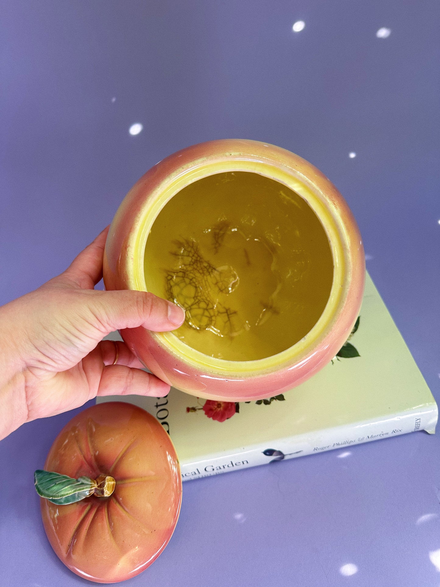 McCoy Blushing Yellow Apple Cookie Jar Ceramic Vintage MCM