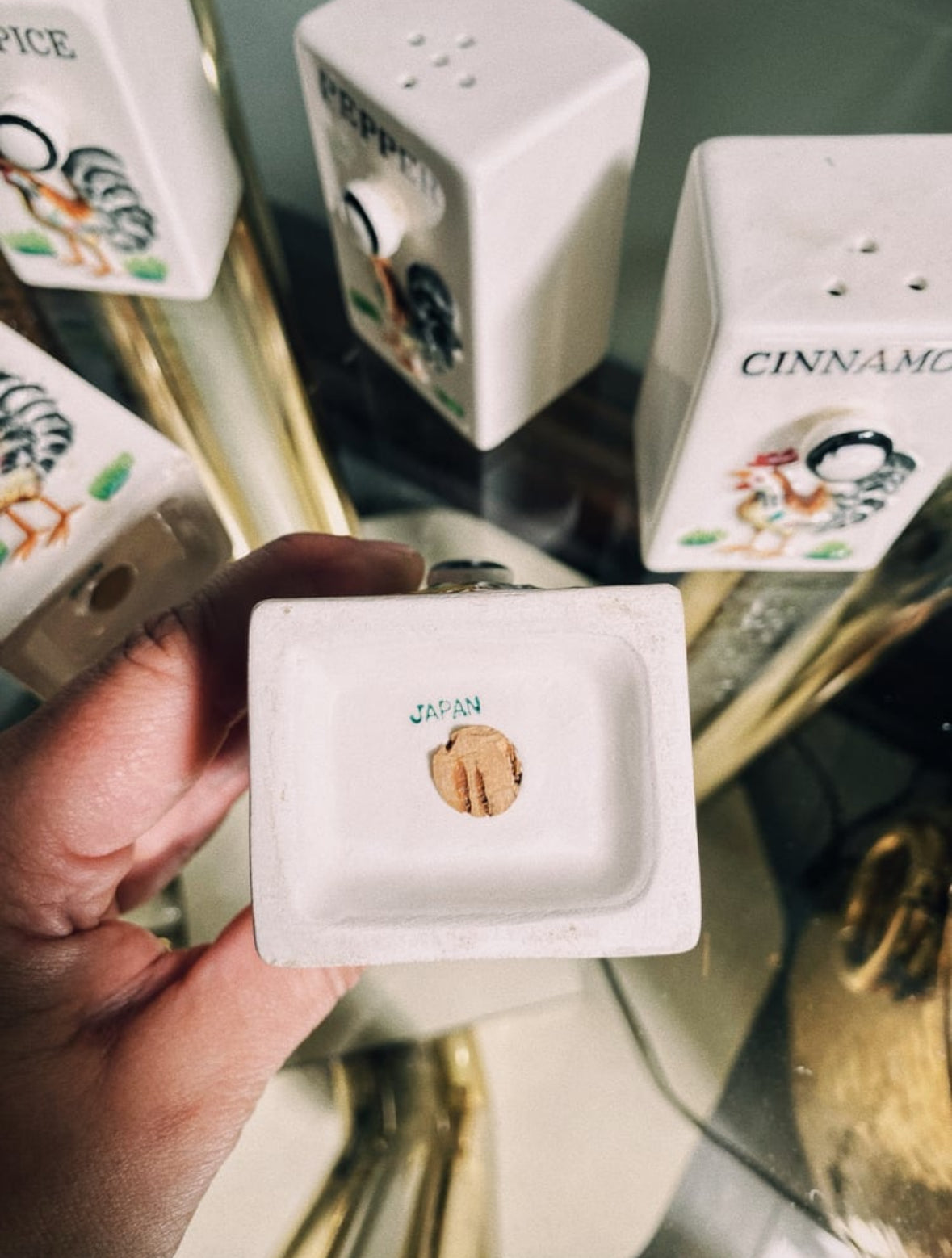 Vintage Rooster Spice Shaker Set