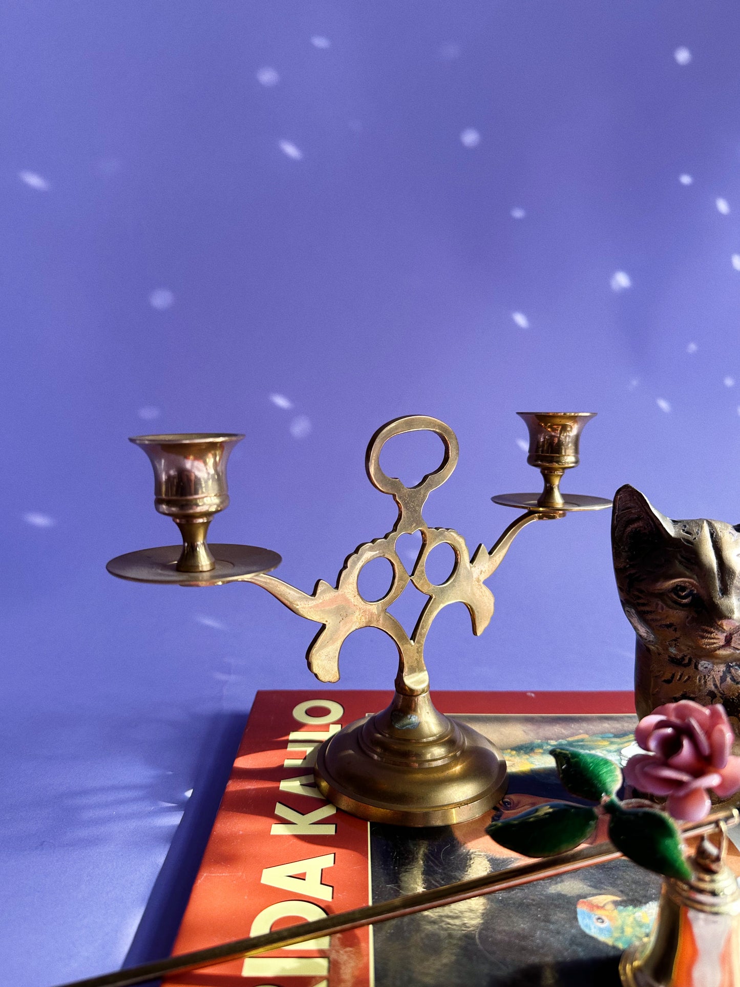 Vintage Brass Double Candelabra