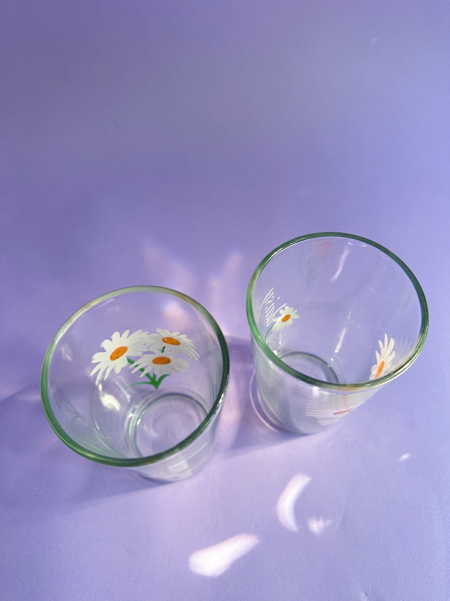 Pair of Vintage Daisy Juice Glasses