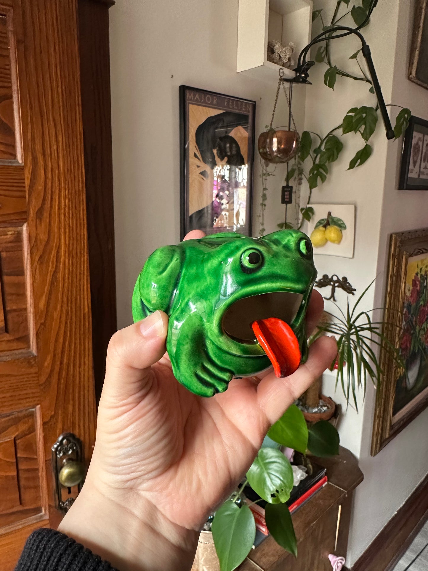 Vintage Ceramic Frog Ashtray Occupied Japan MCM