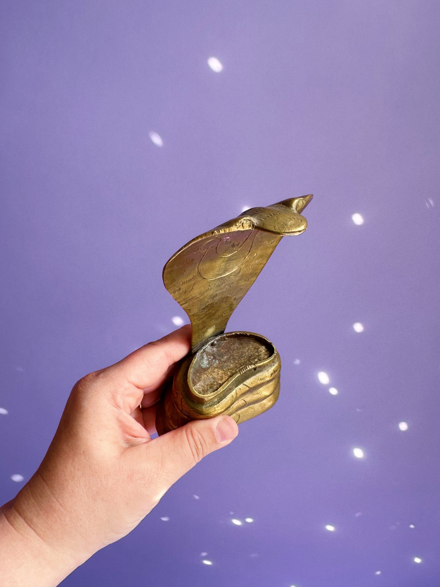 Vintage Brass Cobra Sculpture / Incense Burner