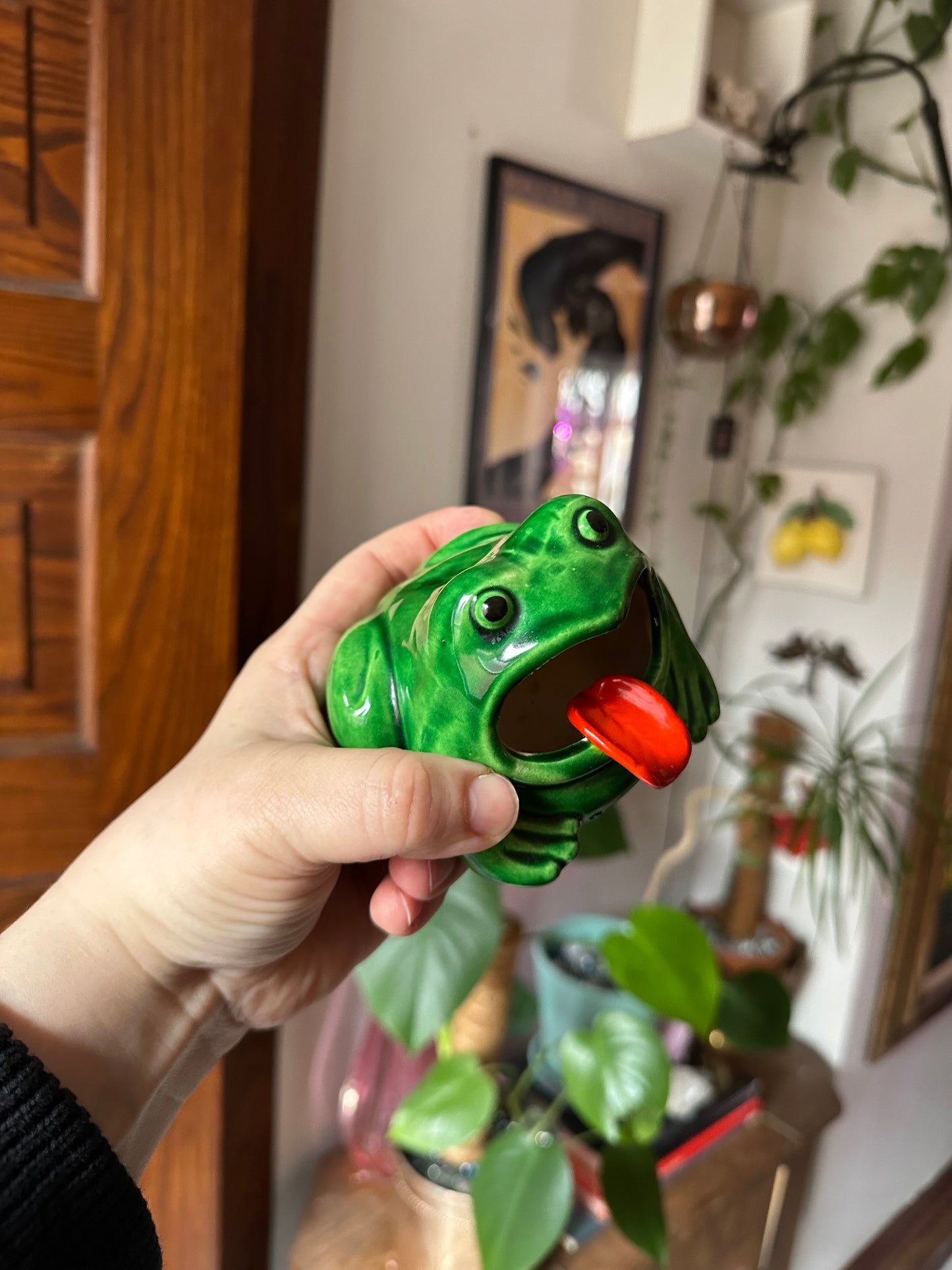 Vintage Ceramic Frog Ashtray Occupied Japan MCM