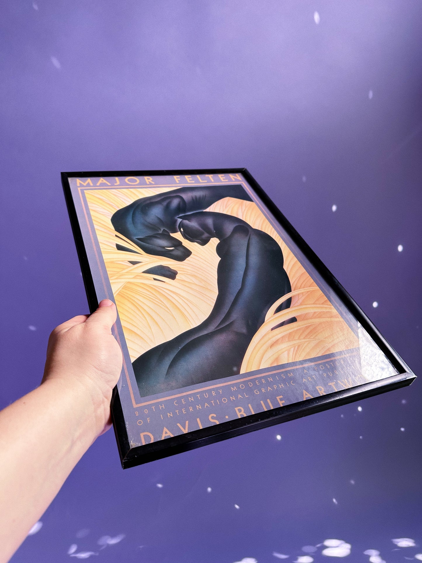 Black Panthers / Major Felten / Art Deco Big Cats Framed Print