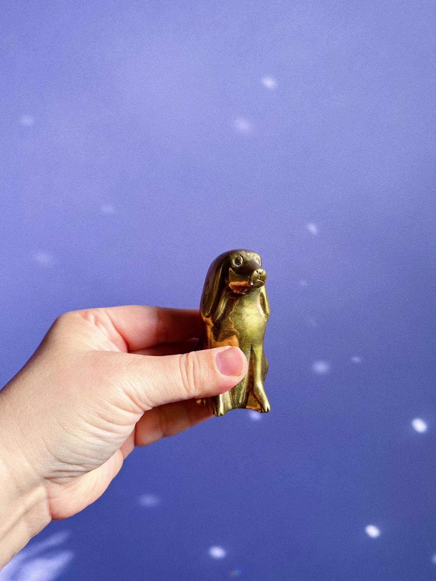 Vintage Solid Brass Dog Sculpture