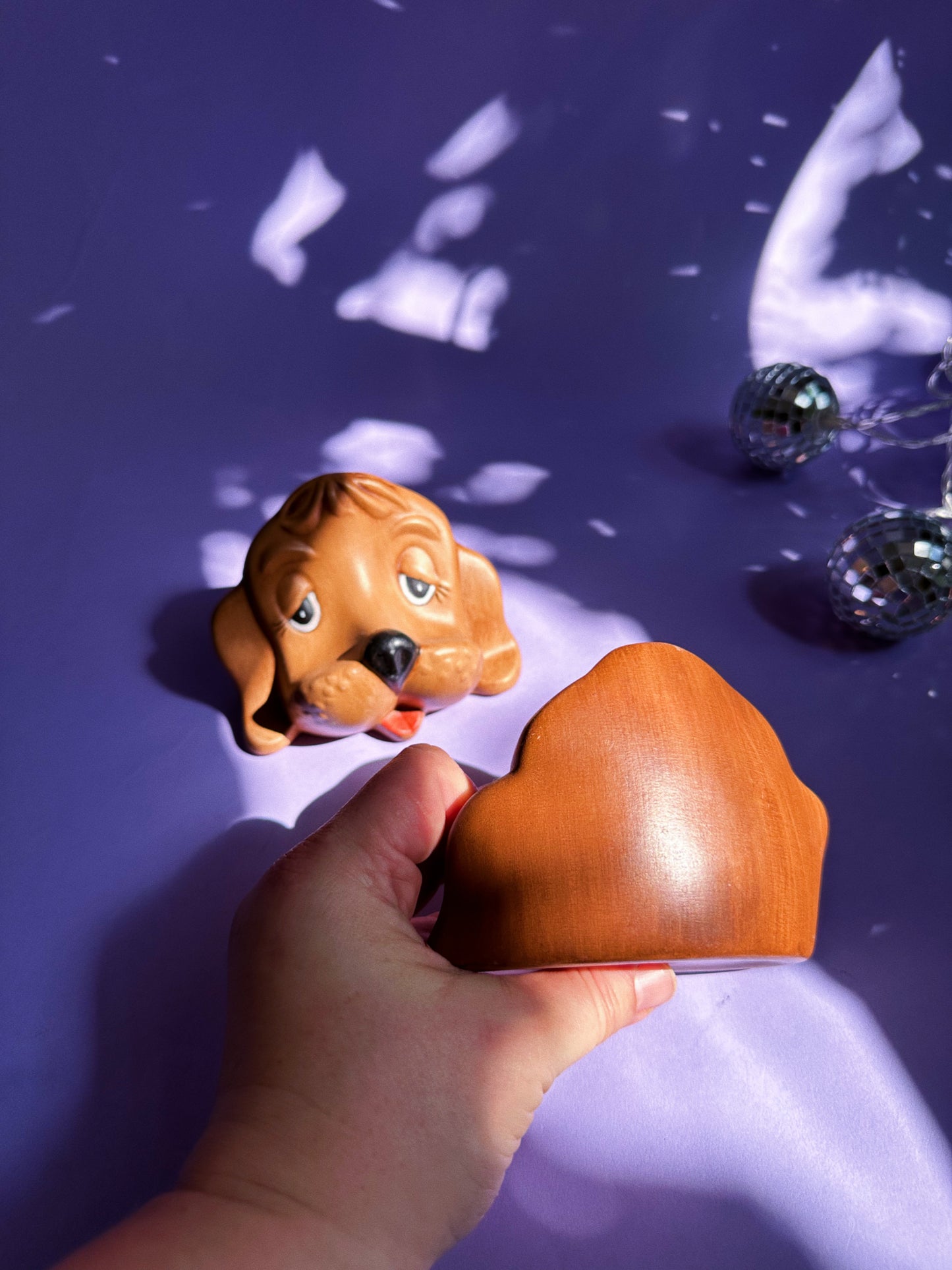 Ceramic Brown Vintage Dog Eye / Sun Glasses Holders