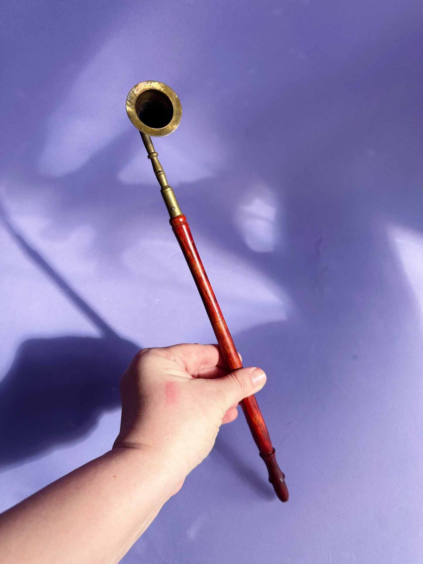 Brass & Wood Vintage Candle Snuffer