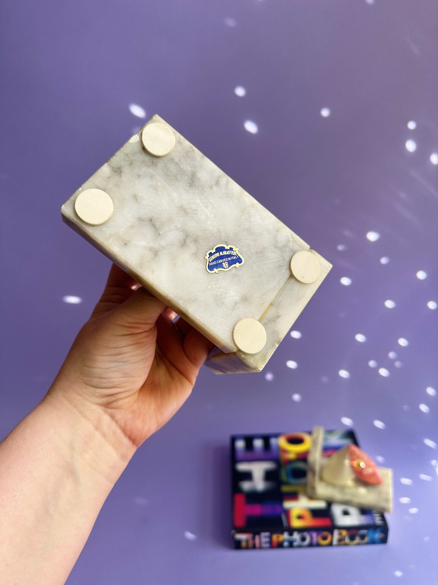 Vintage Genuine Alabaster Bird Book Ends Italy