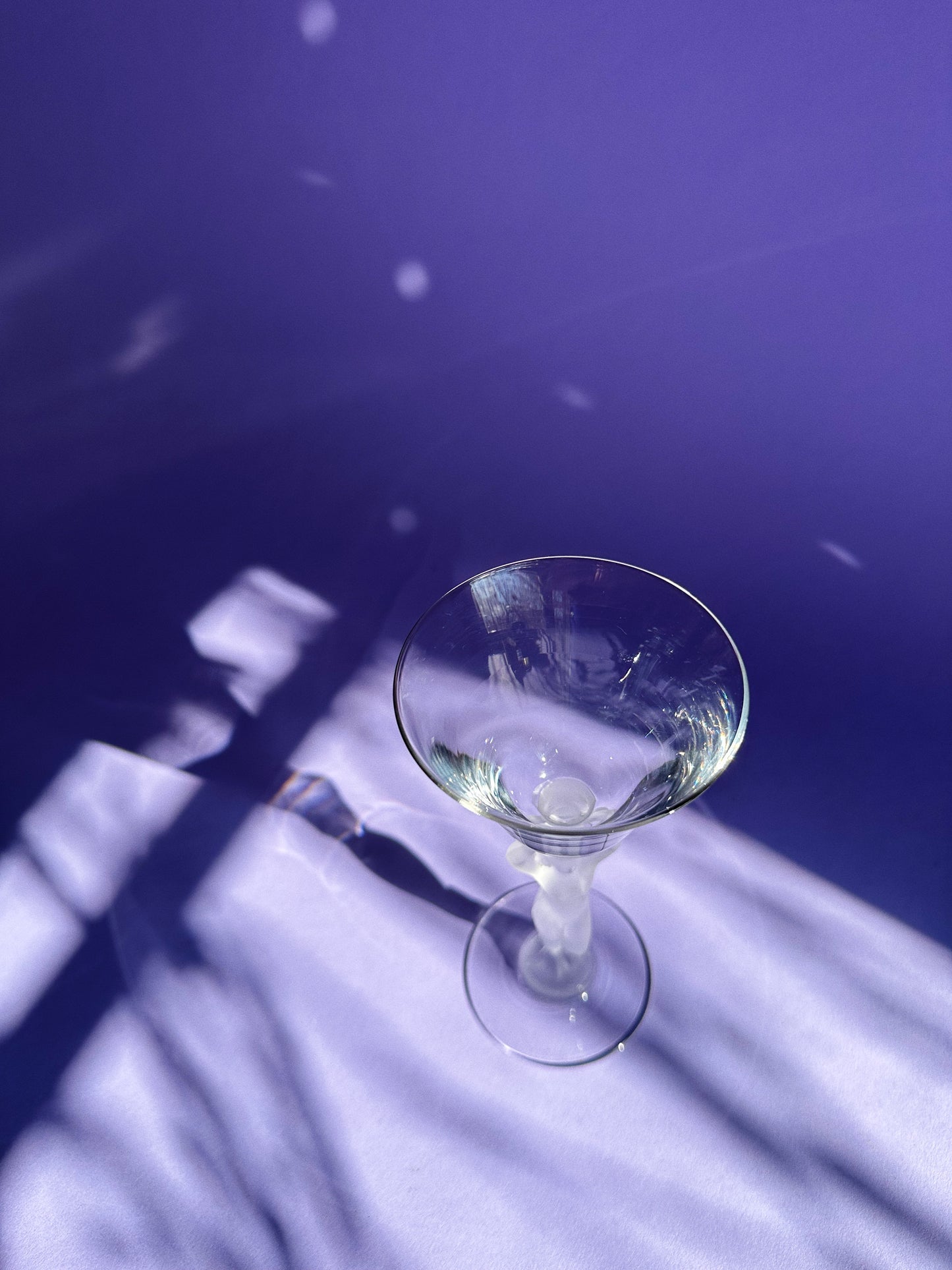 Bayel French Art Deco Crystal Cocktail/Wine Glass Nude Woman Stem