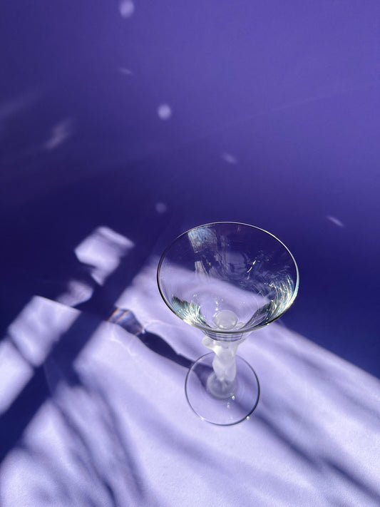 Bayel French Art Deco Crystal Cocktail/Wine Glass Nude Woman Stem