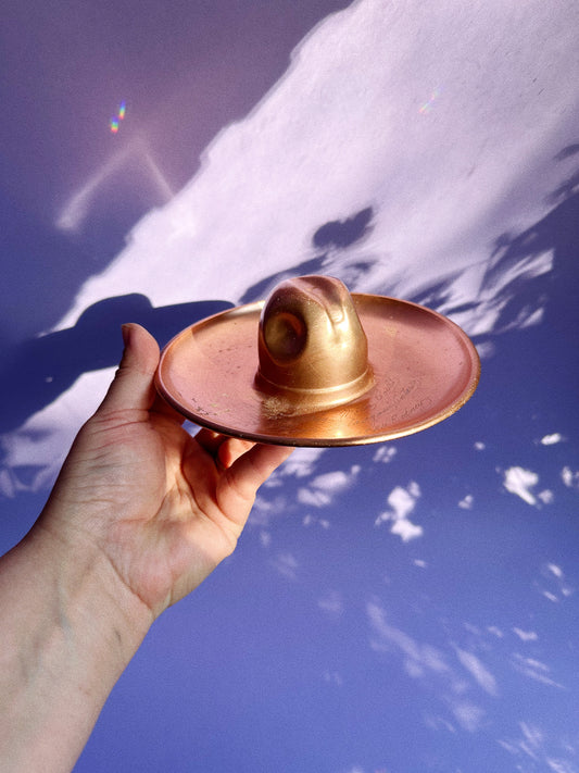 Vintage Copper Cowboy Hat Ashtray
