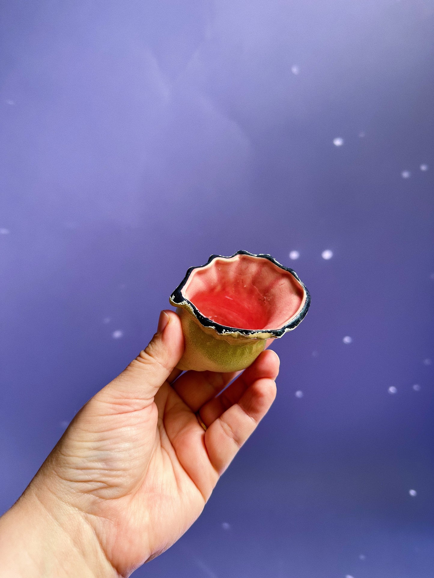 Vintage Ceramic Small Seashell Ring Dish