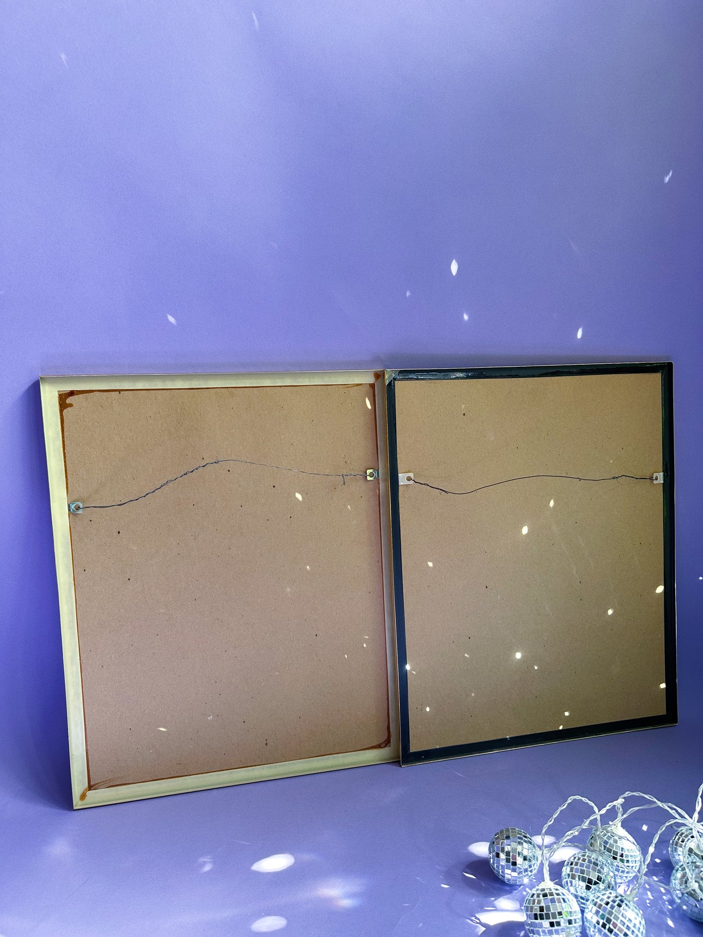 Vintage 80s Sara Moon “Claudia” & “Sara” Brass Framed Lithograph Prints