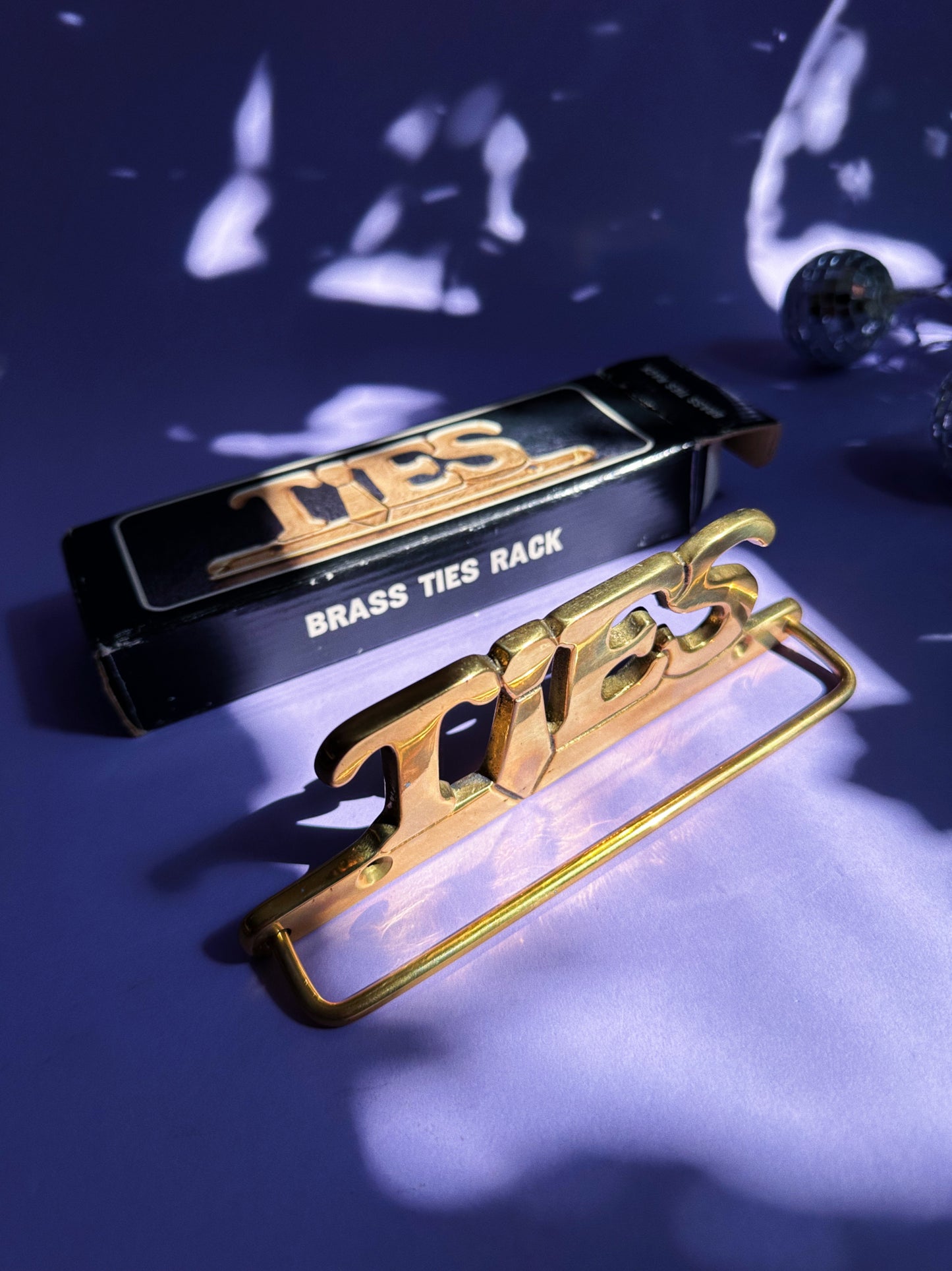 Vintage Brass Tie Hanger “Ties” NIB