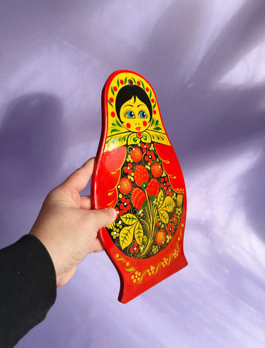 Wooden Cutting Board 12" X 7" Russian Handmade Matryoshka Cutting Board