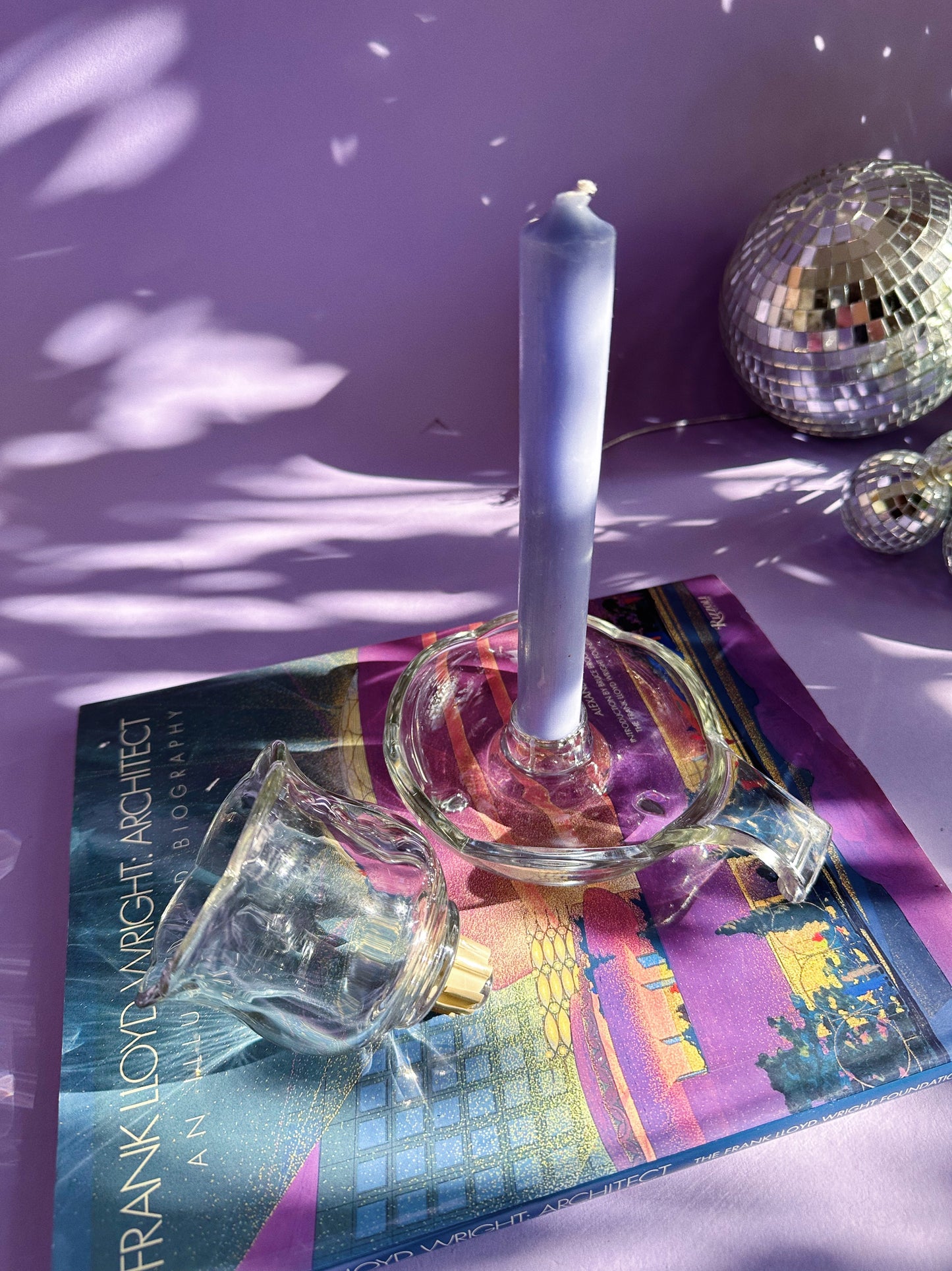 Vintage Glass Chamber Candlestick W Optional Tea Light Attachment