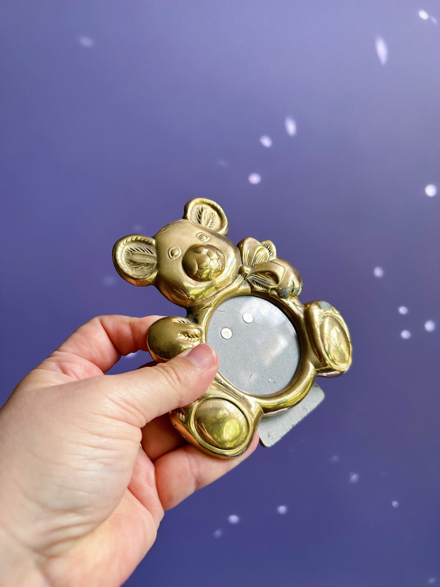 Vintage Brass Teddy Bear Picture Frame