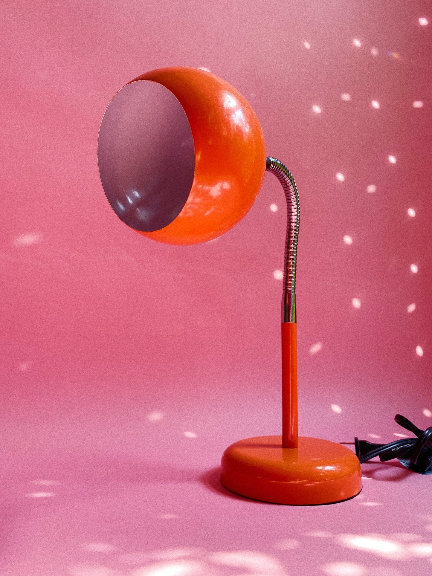 Vintage Orange Gooseneck Office / Table Lamp