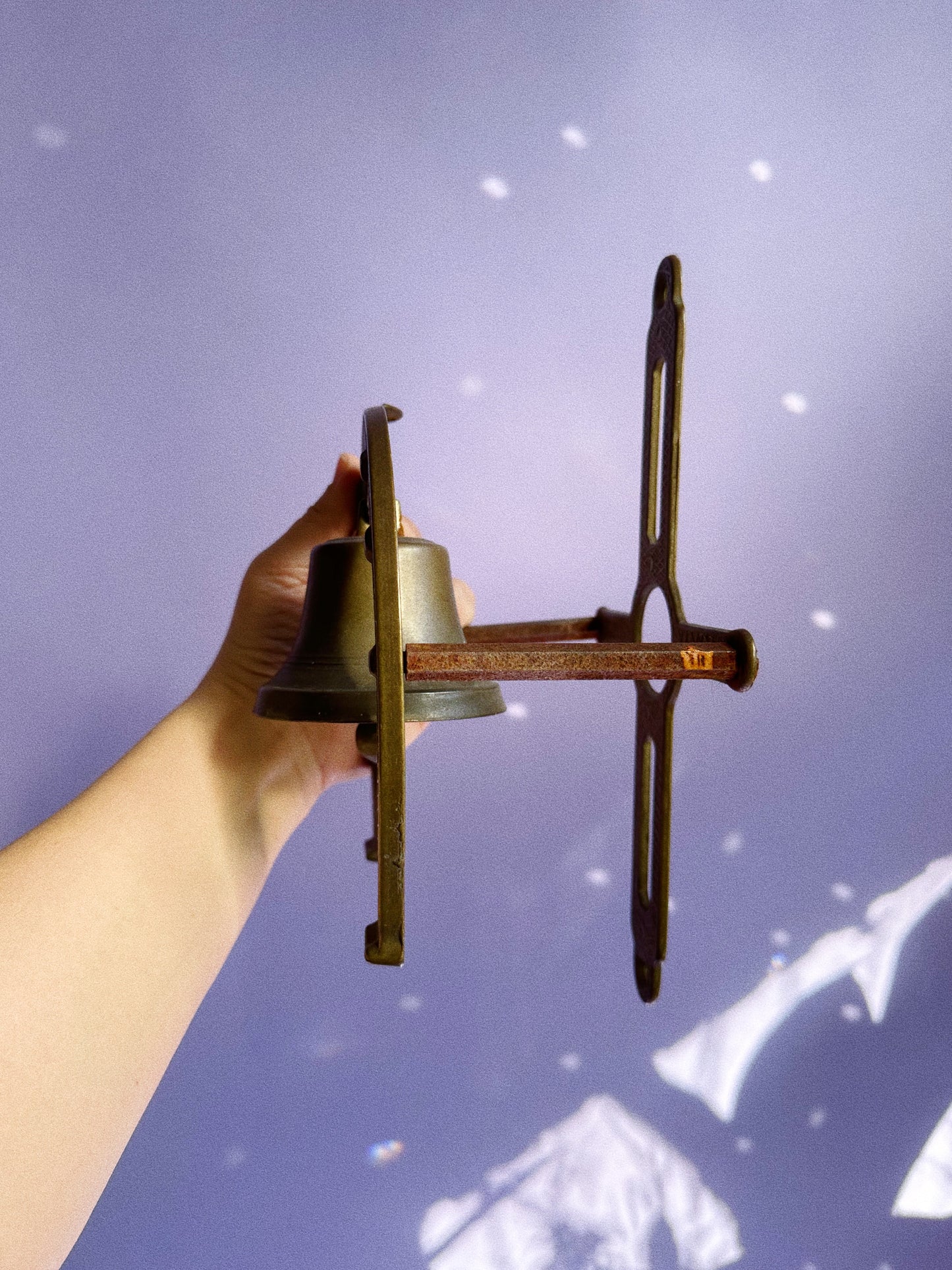 Vintage Solid Brass Horseshoe Bell Wall Hanging