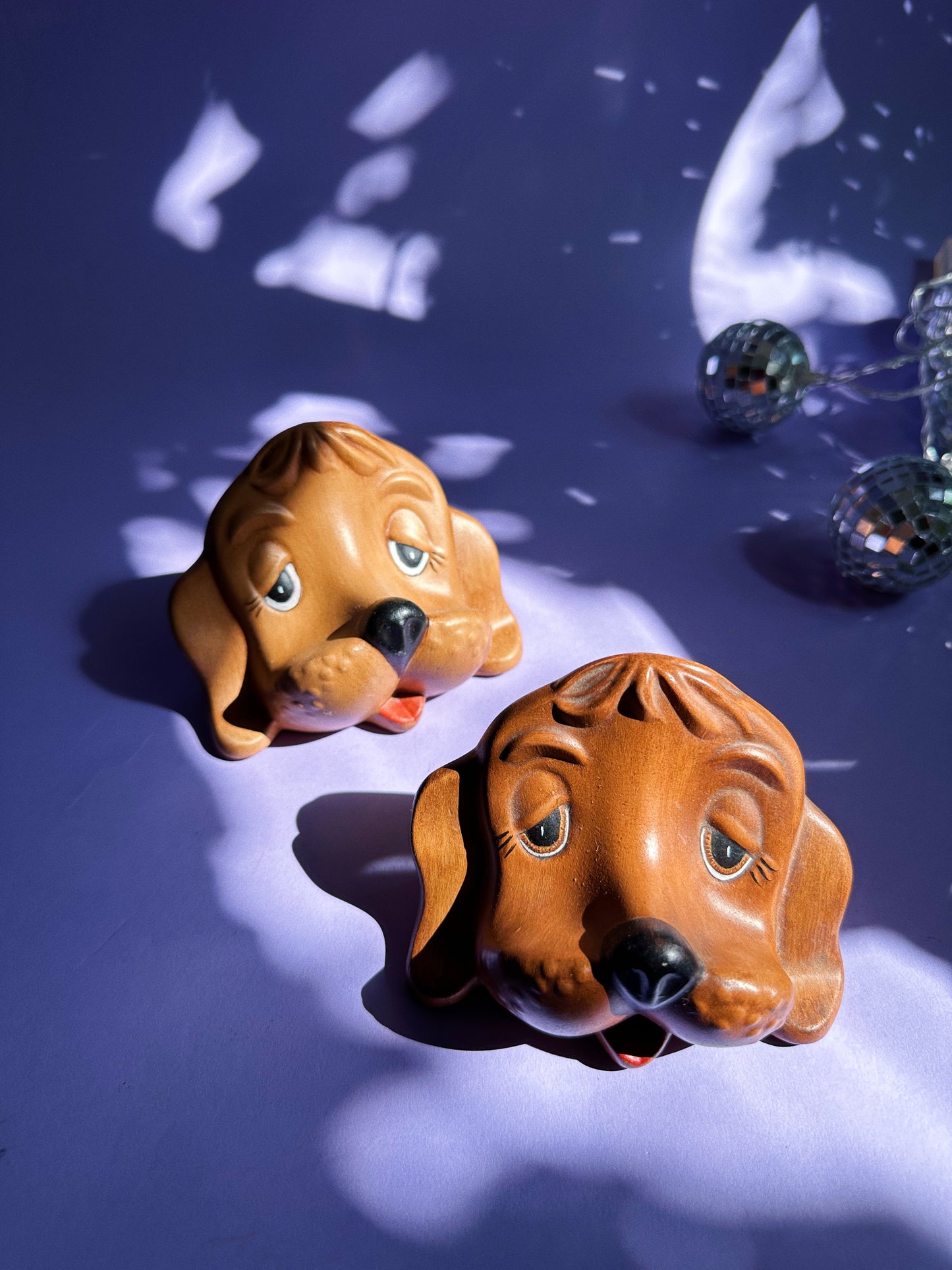 Ceramic Brown Vintage Dog Eye / Sun Glasses Holders