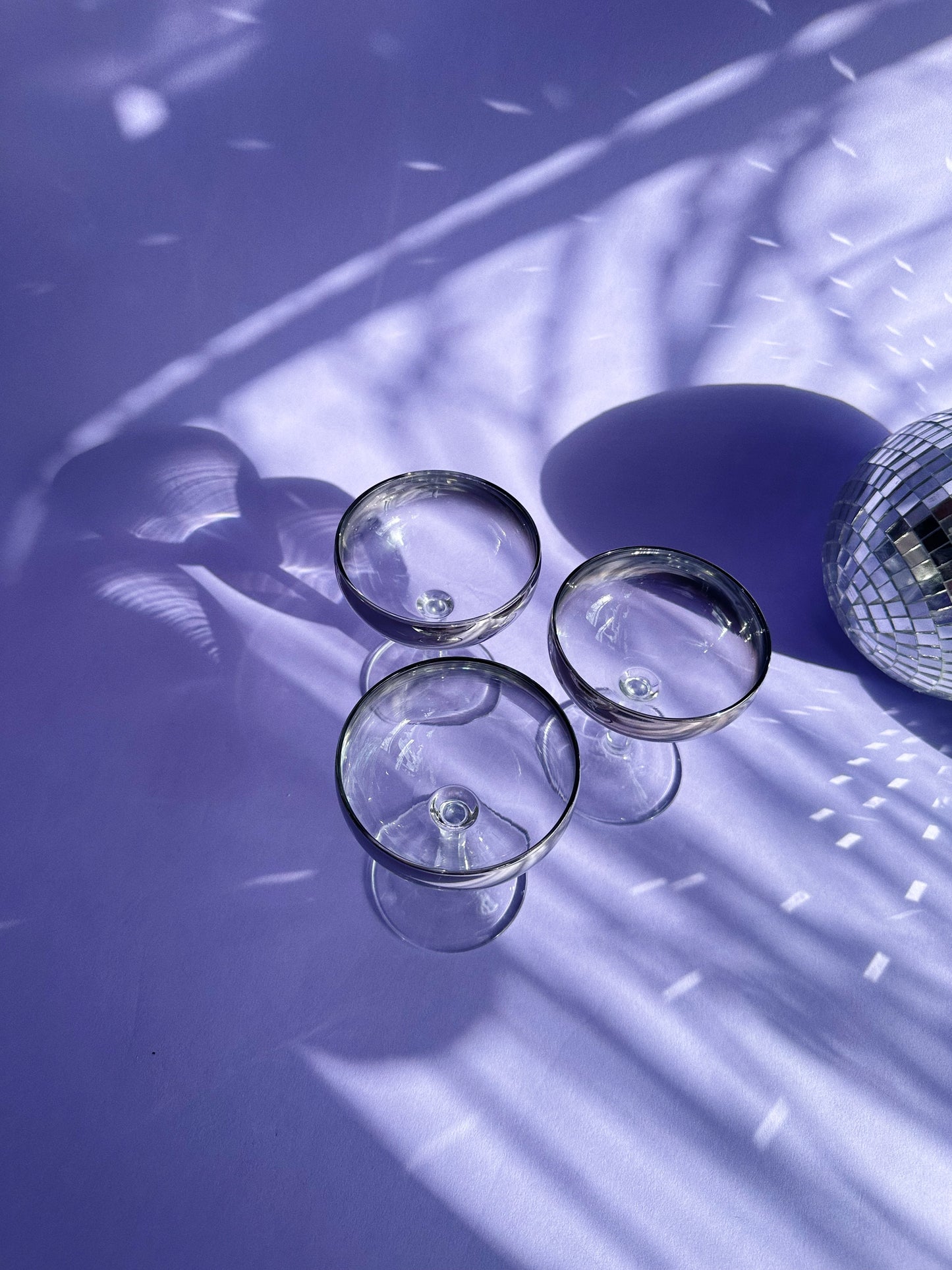 Mid-Century Silver Ombré Champagne Coupe Glasses Barware Luminarc France