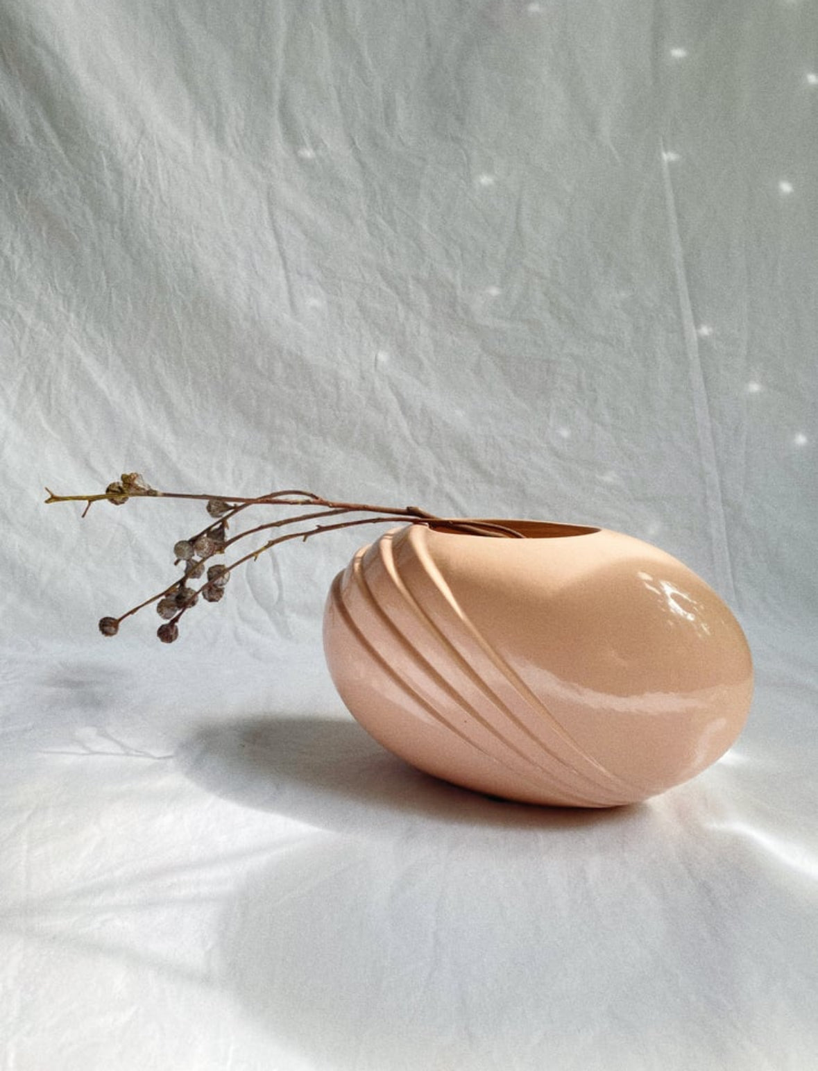 Vintage 80s Art Deco Revival Peachy / Pink Vase