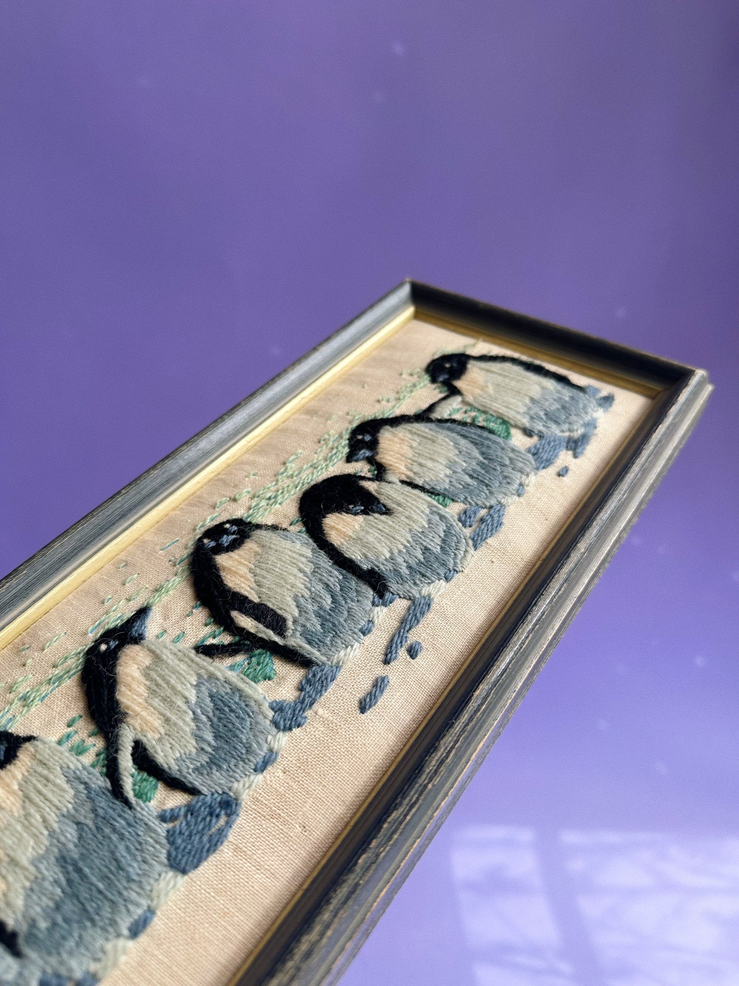 Vintage Penguin Crewel