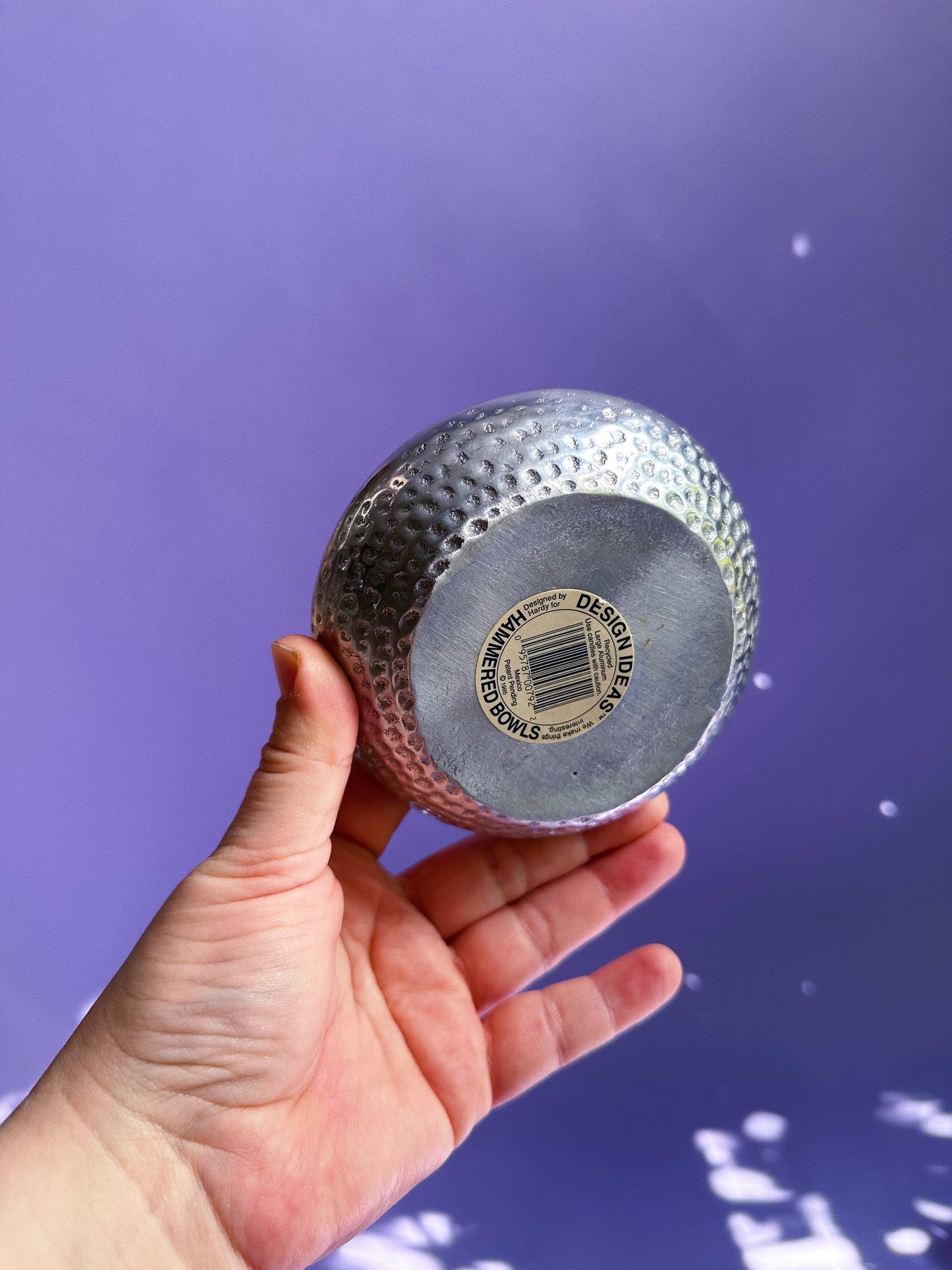 Vintage 80s Hammered Aluminum Catchall