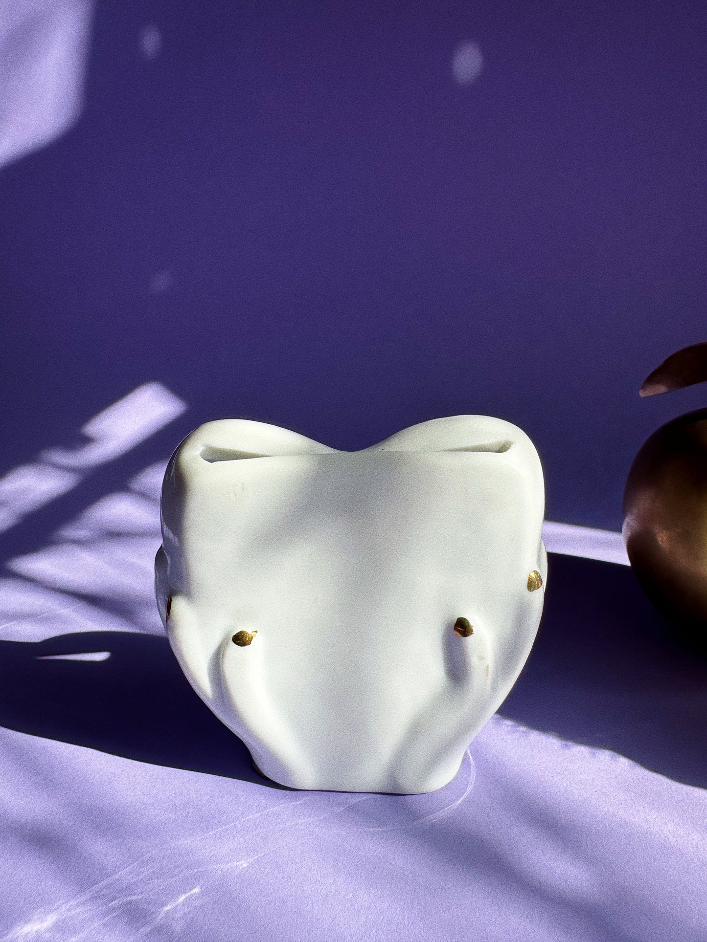 Small Vintage Porcelain Heart In Hands