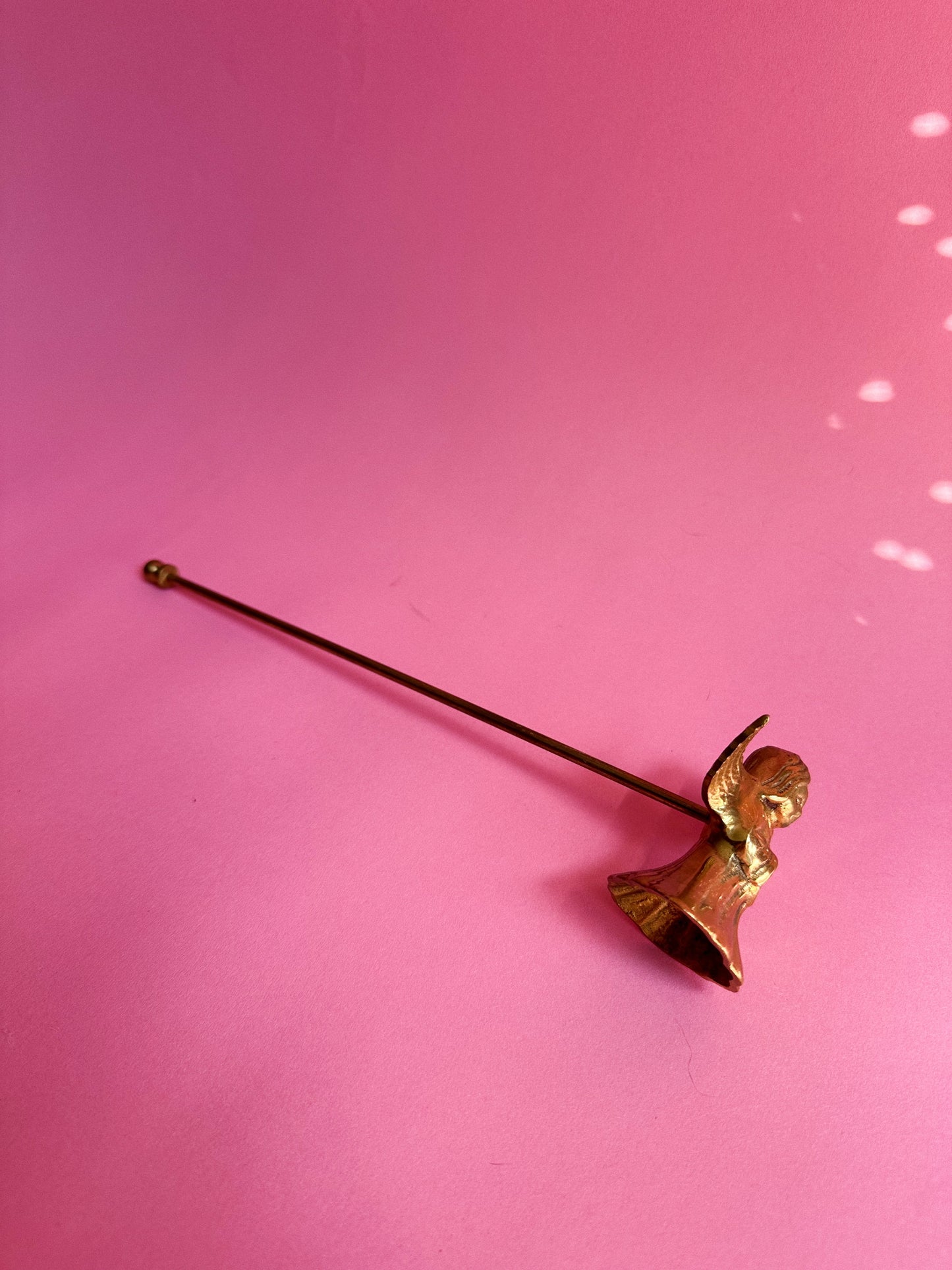 Vintage Solid Brass Angel / Cherub Candle Snuffer