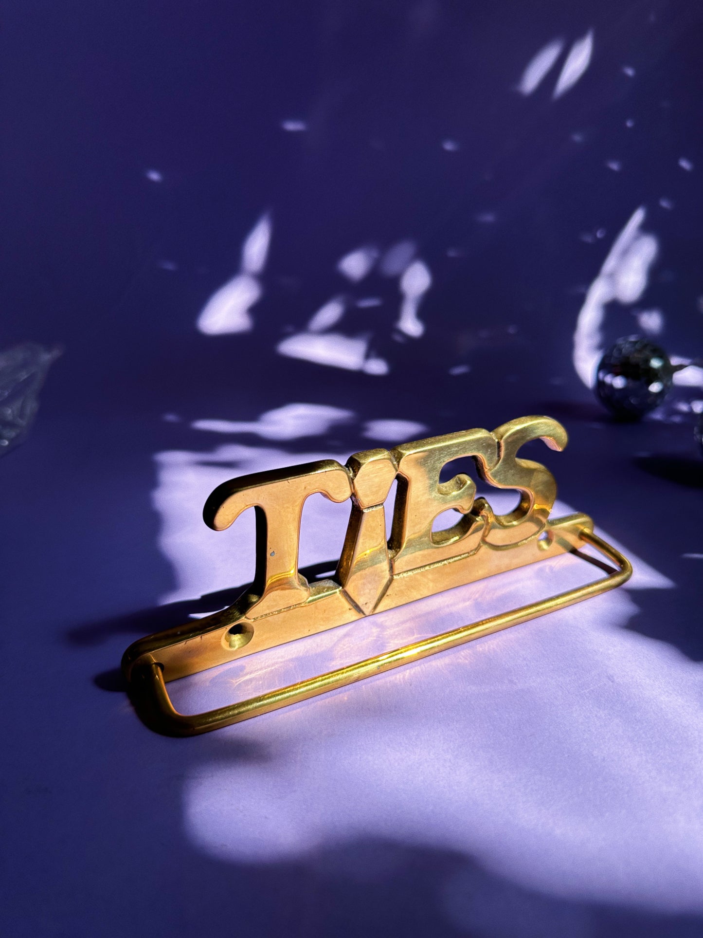 Vintage Brass Tie Hanger “Ties” NIB