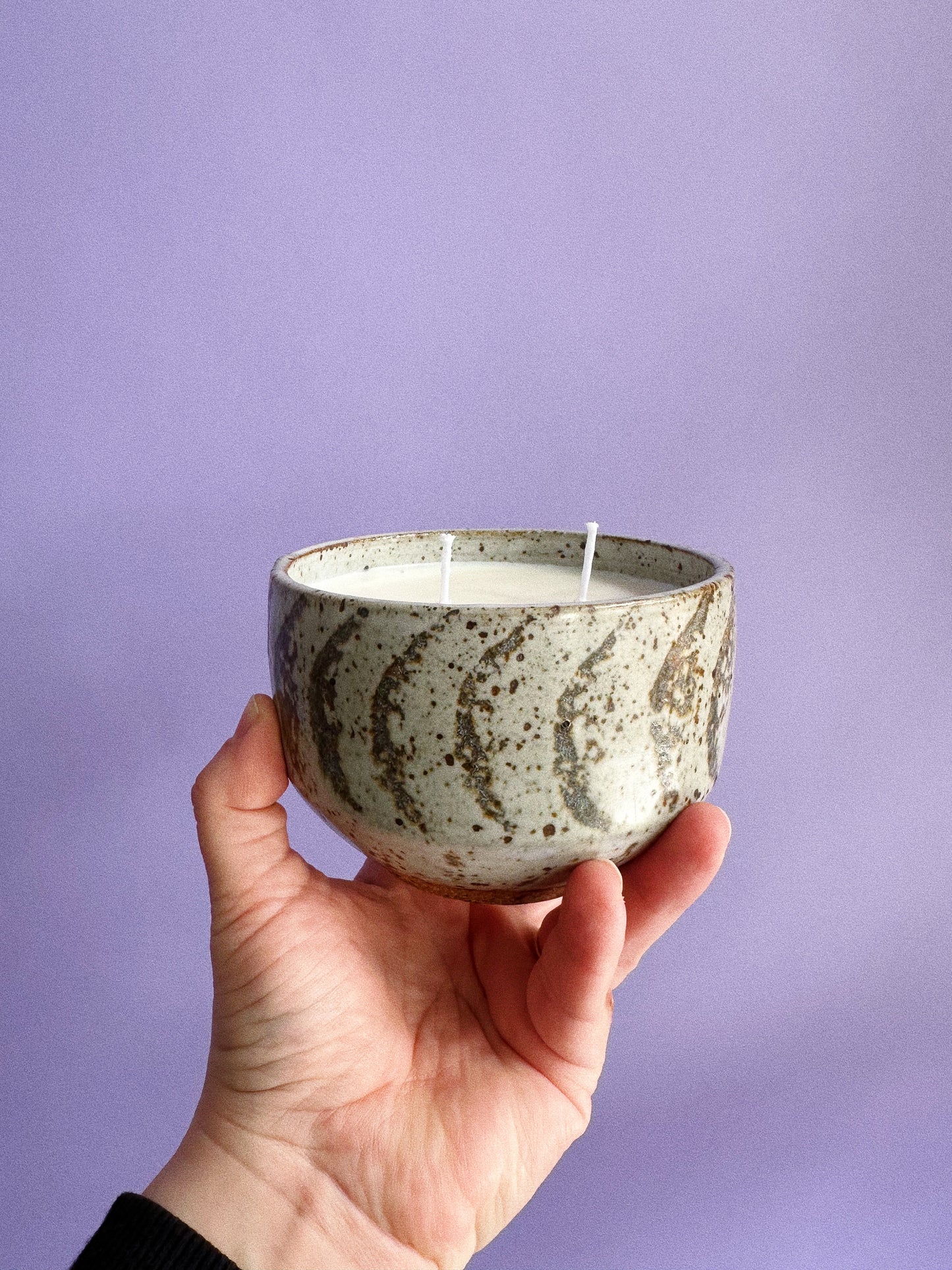 Teakwood & Vanilla Soy Candle in a Vintage MCM Planter Pot