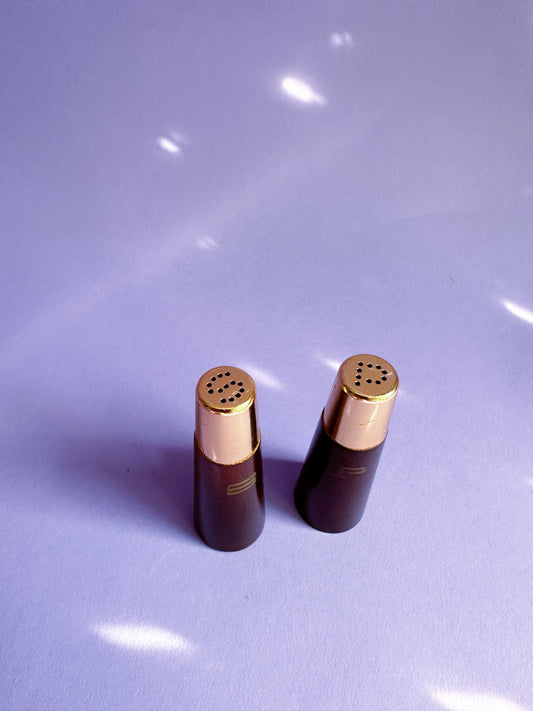 Small Vintage MCM Wood Salt & Pepper Shakers