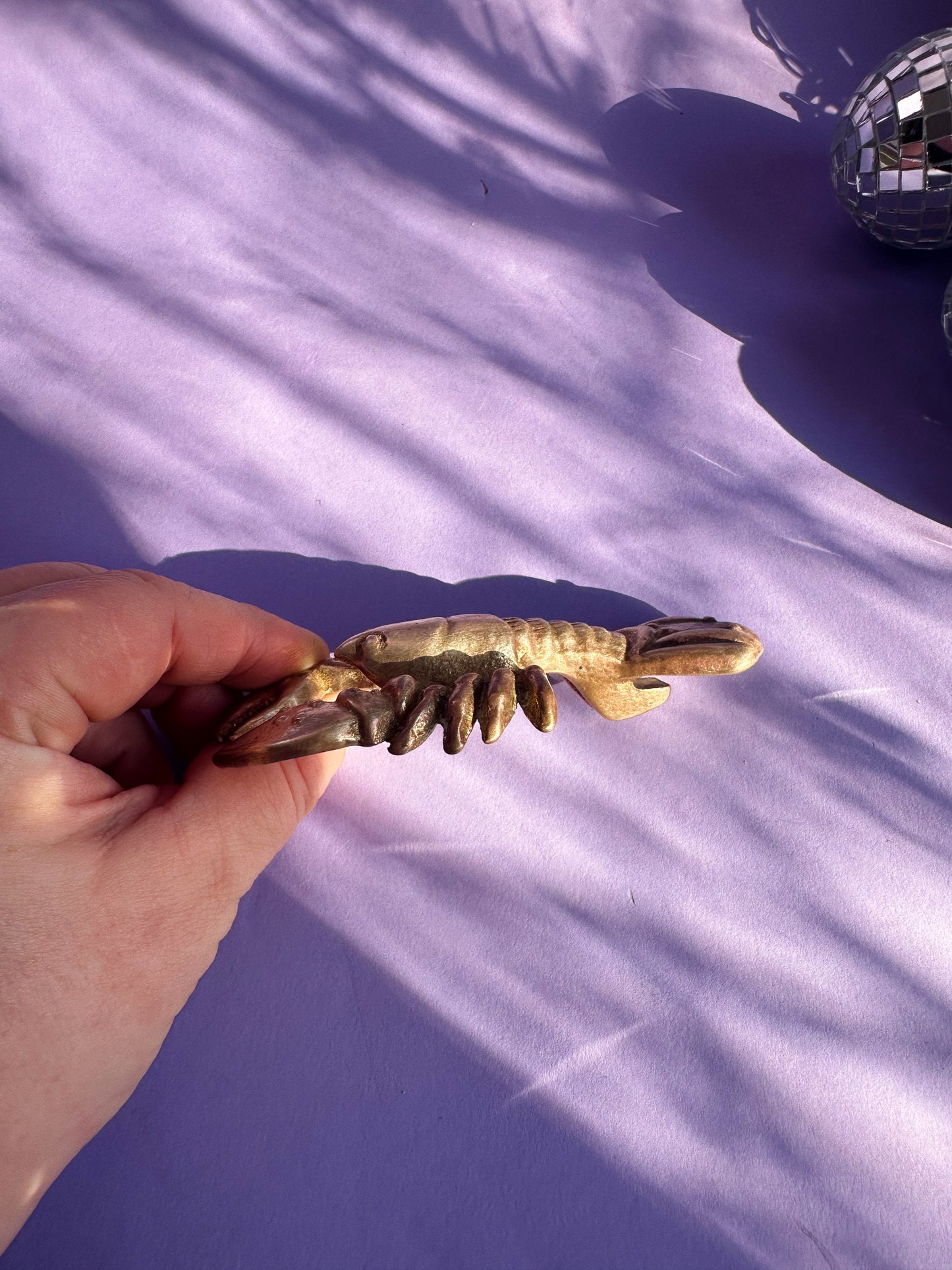 Vintage Heavy Lobster Brass Bottle Opener