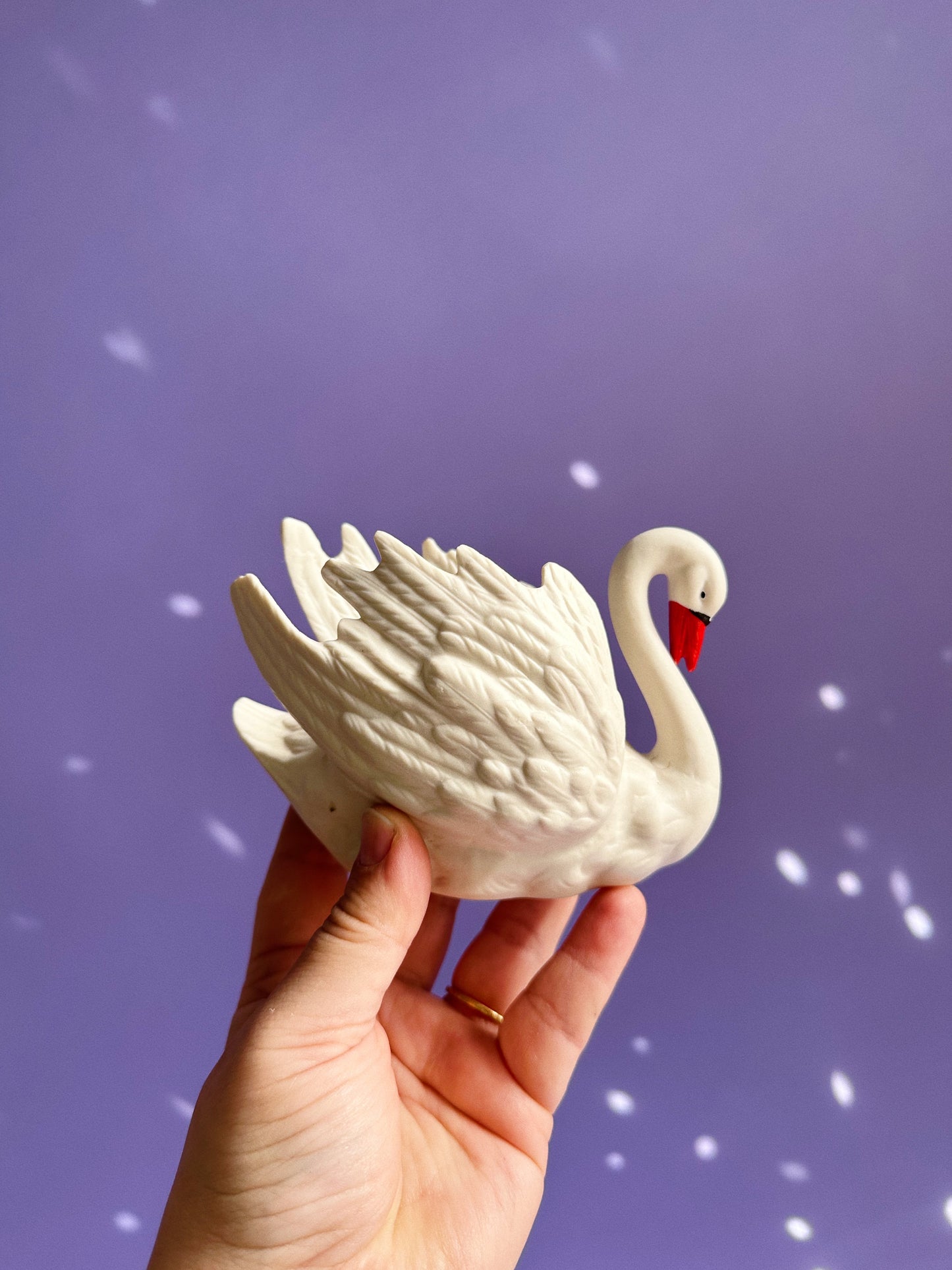 Goebel Swan Figurine White Porcelain ZV-103/III Made in West Germany