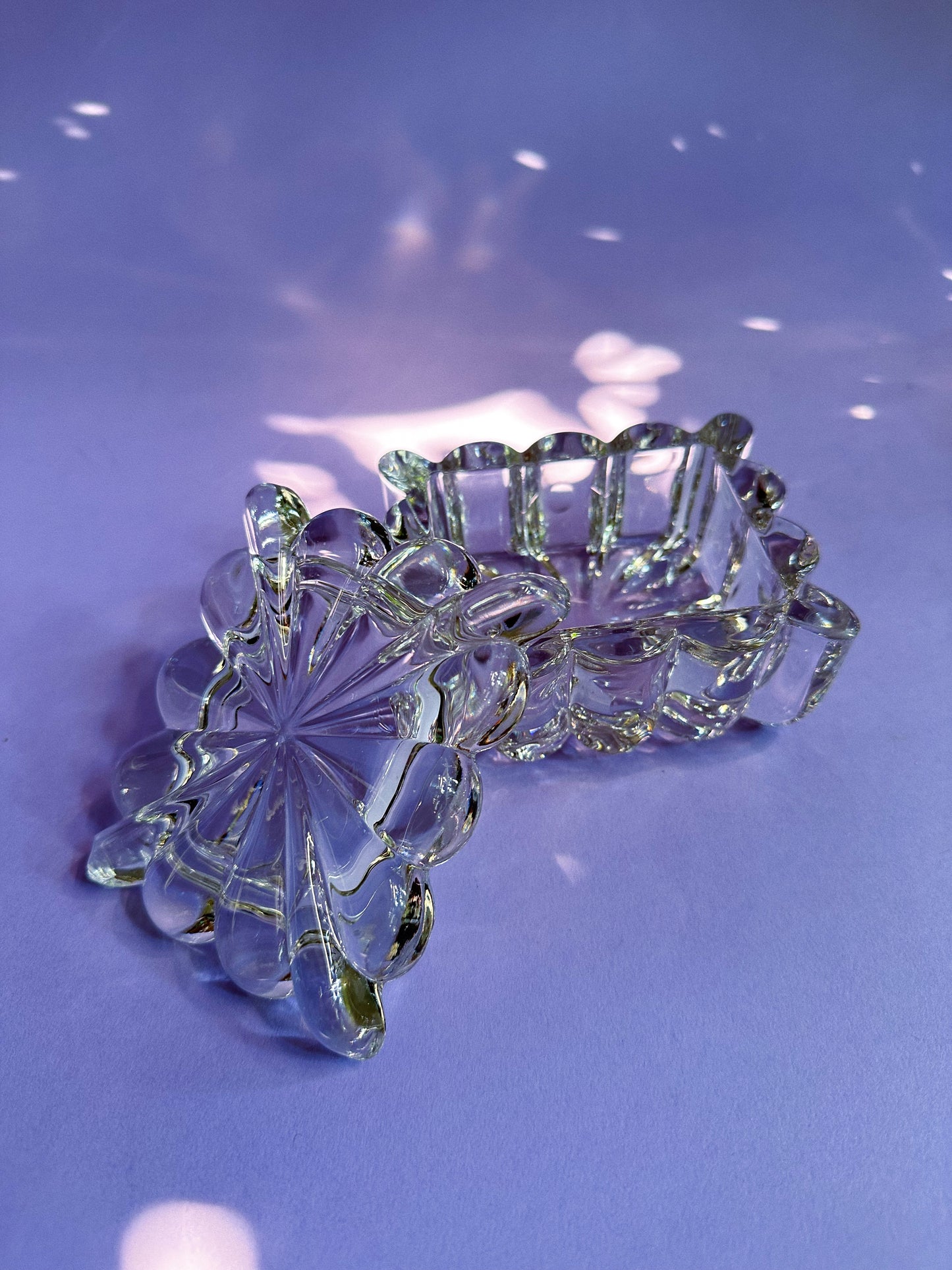 Vintage Heisey Elegant Glass Crystolite Trinket Cigarette / Candy Dish w/ Lid