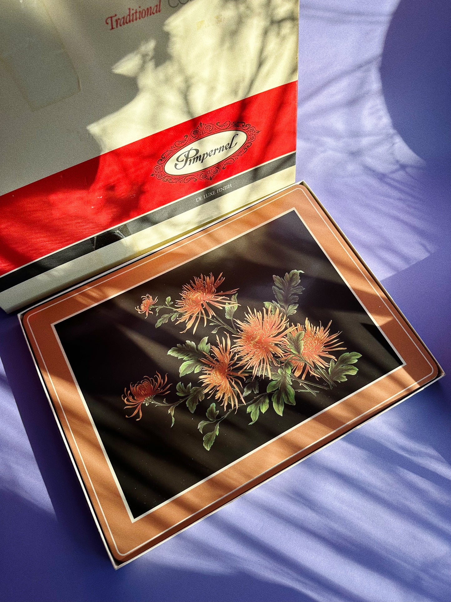 Pimpernel Floral Cork Back Placemats Set of 4 Made In England In Original Box