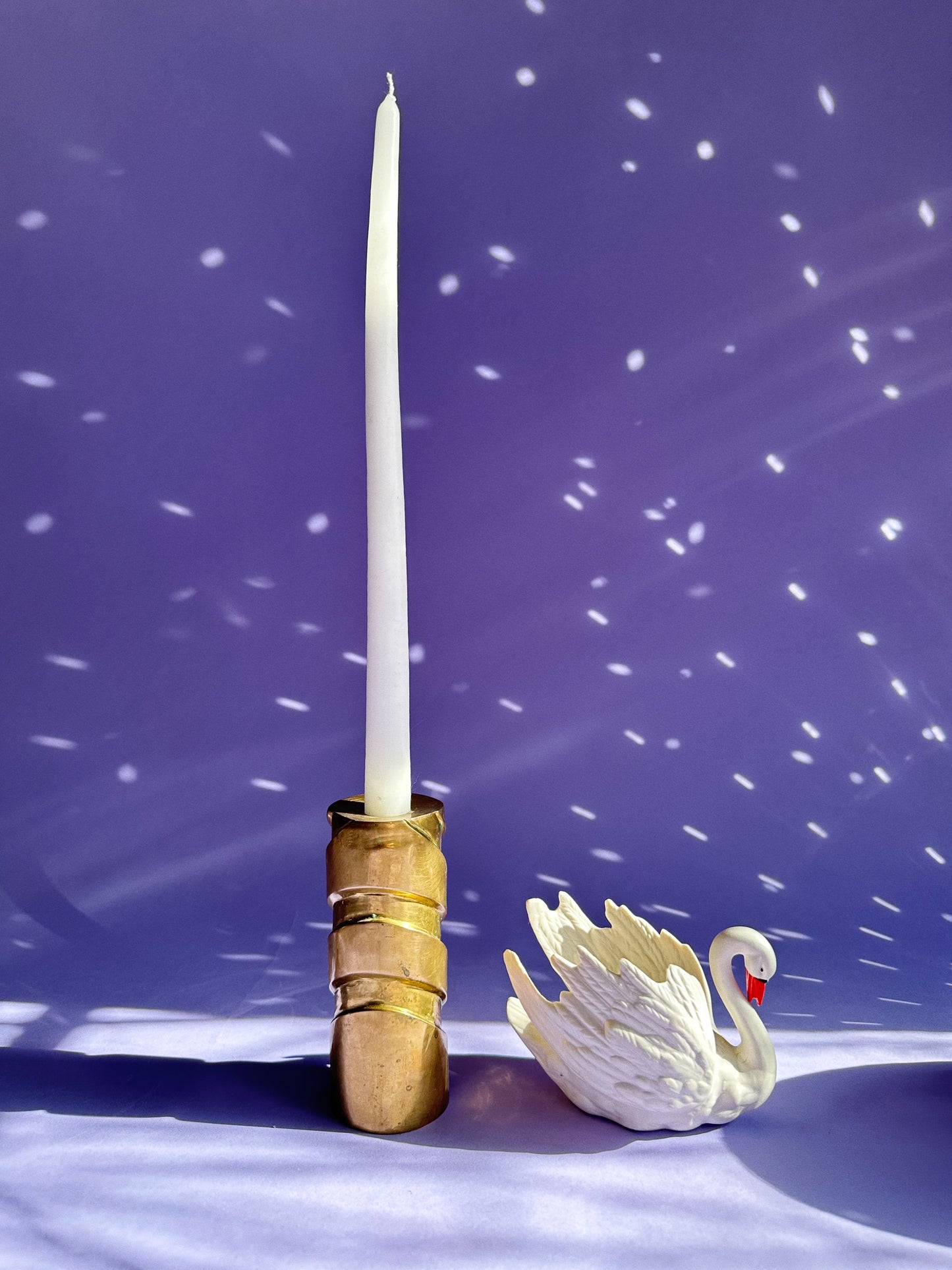 Vintage Cylinder Shaped Brass Candlestick