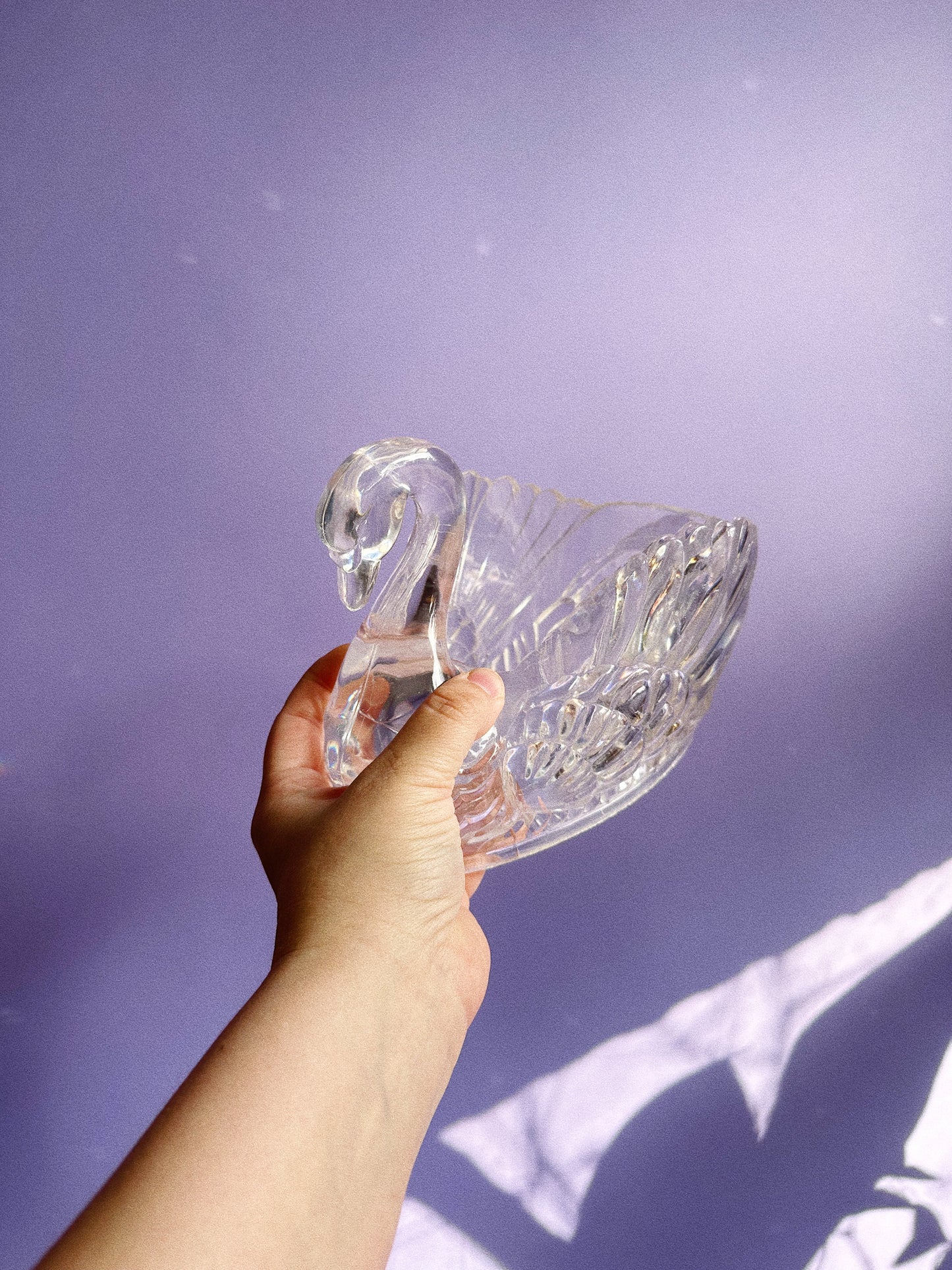 Vintage Regaline Plastic Lucite Clear Swan