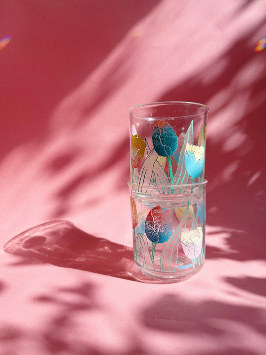 Vintage Short Culver Tulip Acrylic Tumblers