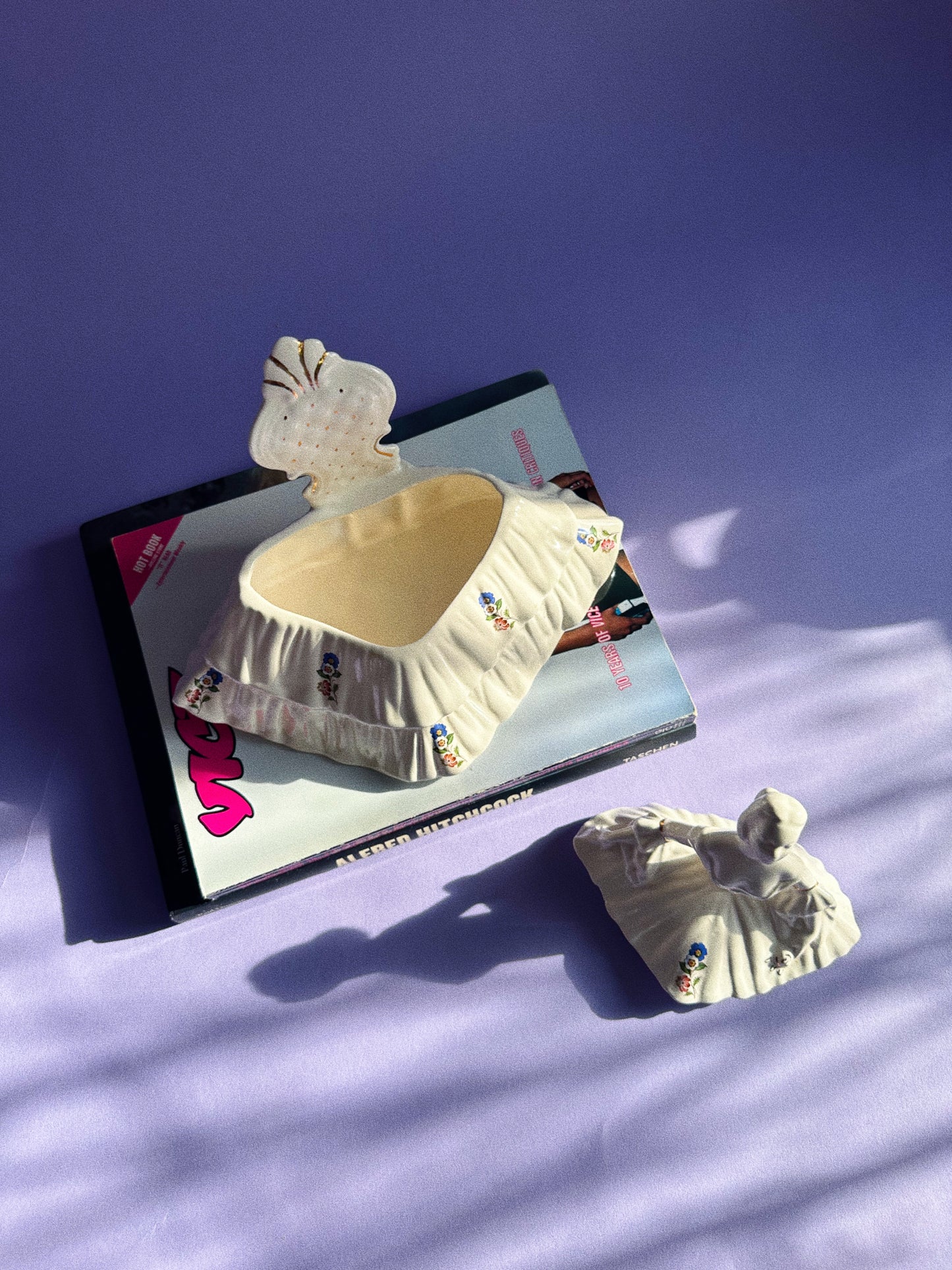 Lidded Porcelain Lady Trinket Box