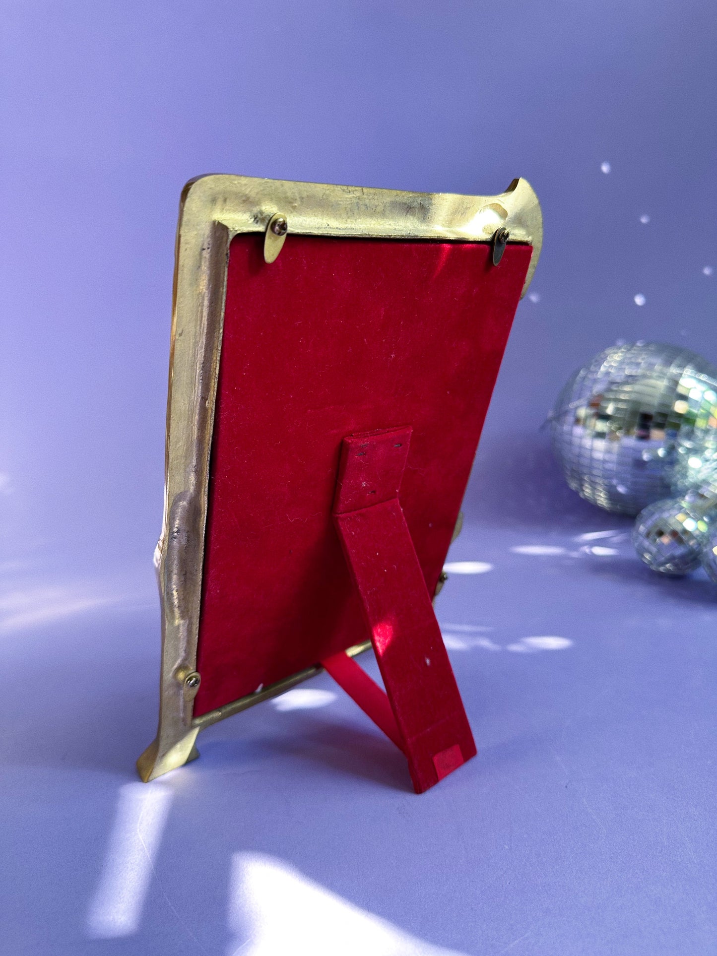 Vintage Art Nouveau Revival Frame Lady by the Lake Brass Solid Heavy