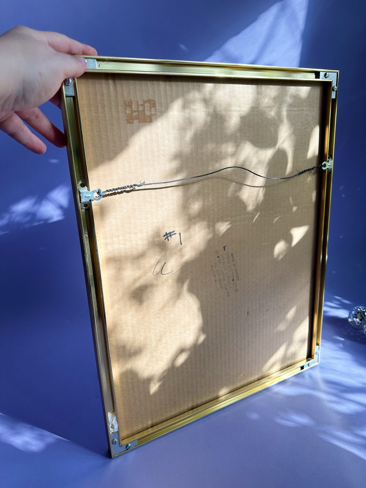 Gorgeous Vintage Brass Framed 80s Flower Print Pema