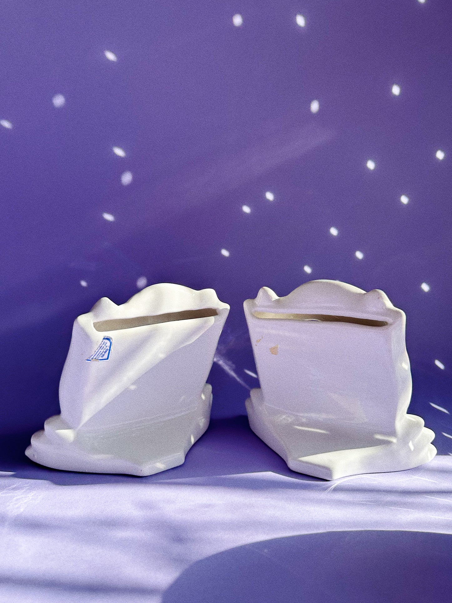 Vintage Pair of Iridescent White Lady Grace Photo Frames