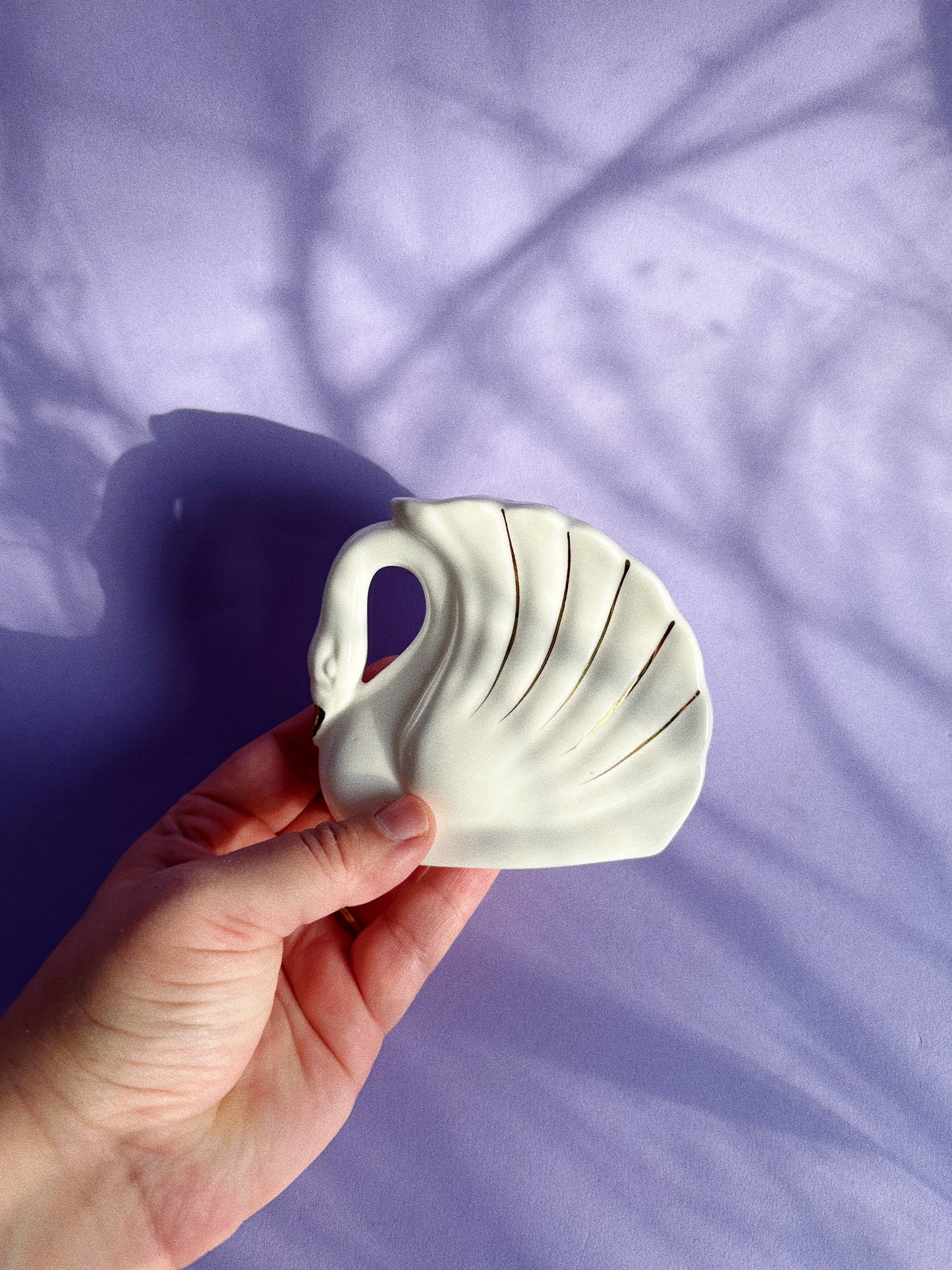 Vintage Porcelain Swan Bud Vase